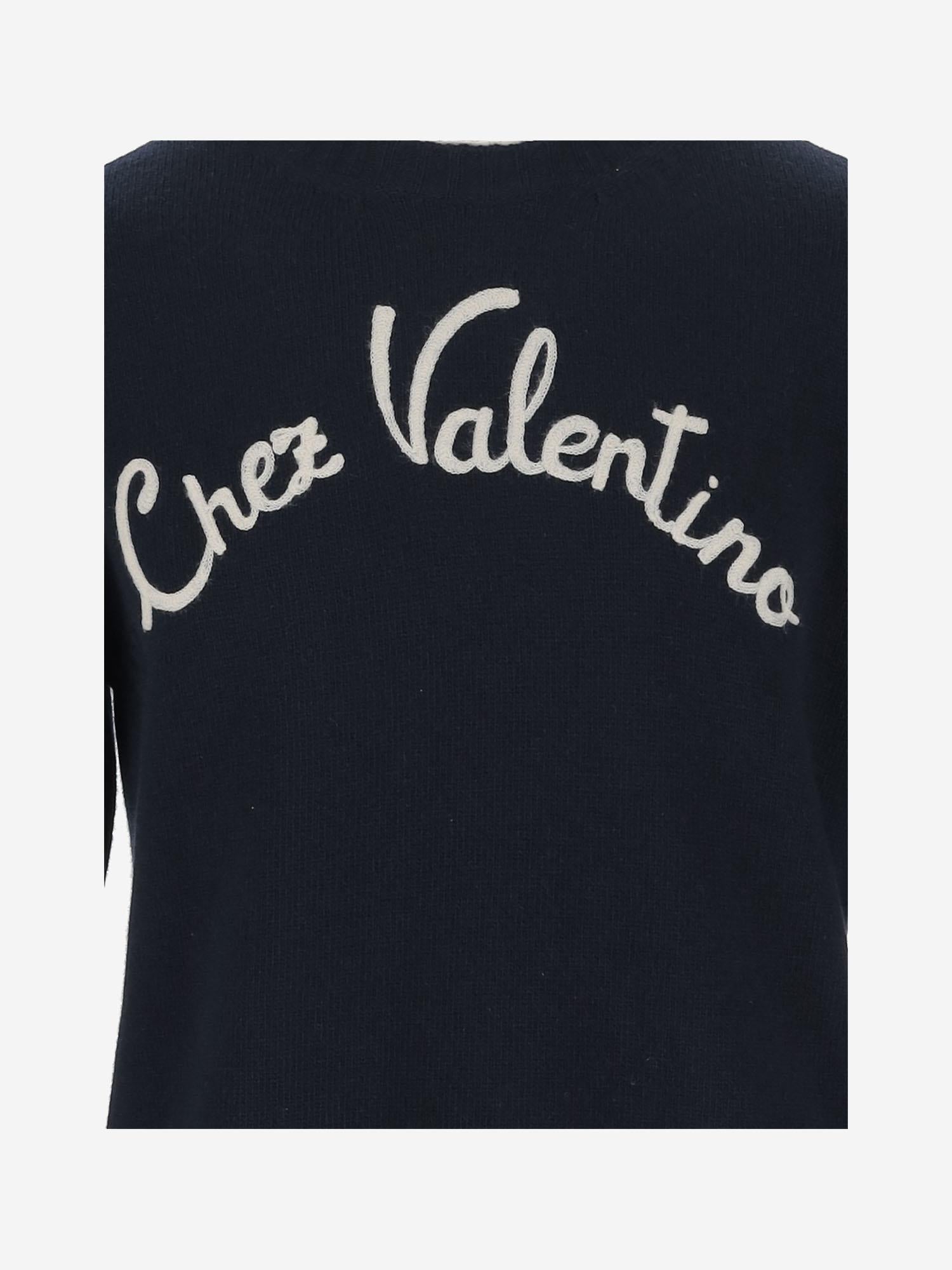 MAGLIONE IN LANA CON RICAMO CHEZ VALENTINO 6V3KC33LAR8 D51 VALENTINO