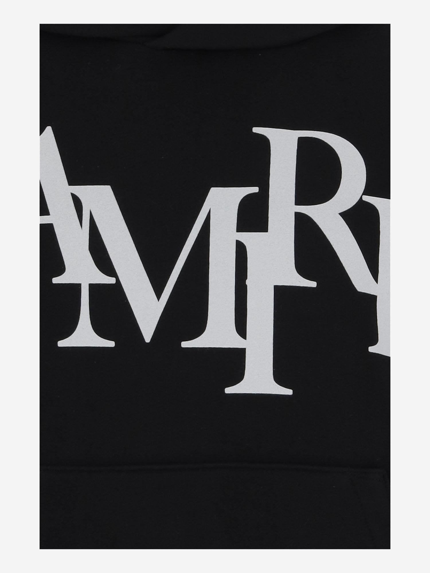 FELPA IN COTONE CON LOGO SFALSATO AMJYHD 1094Black AMIRI