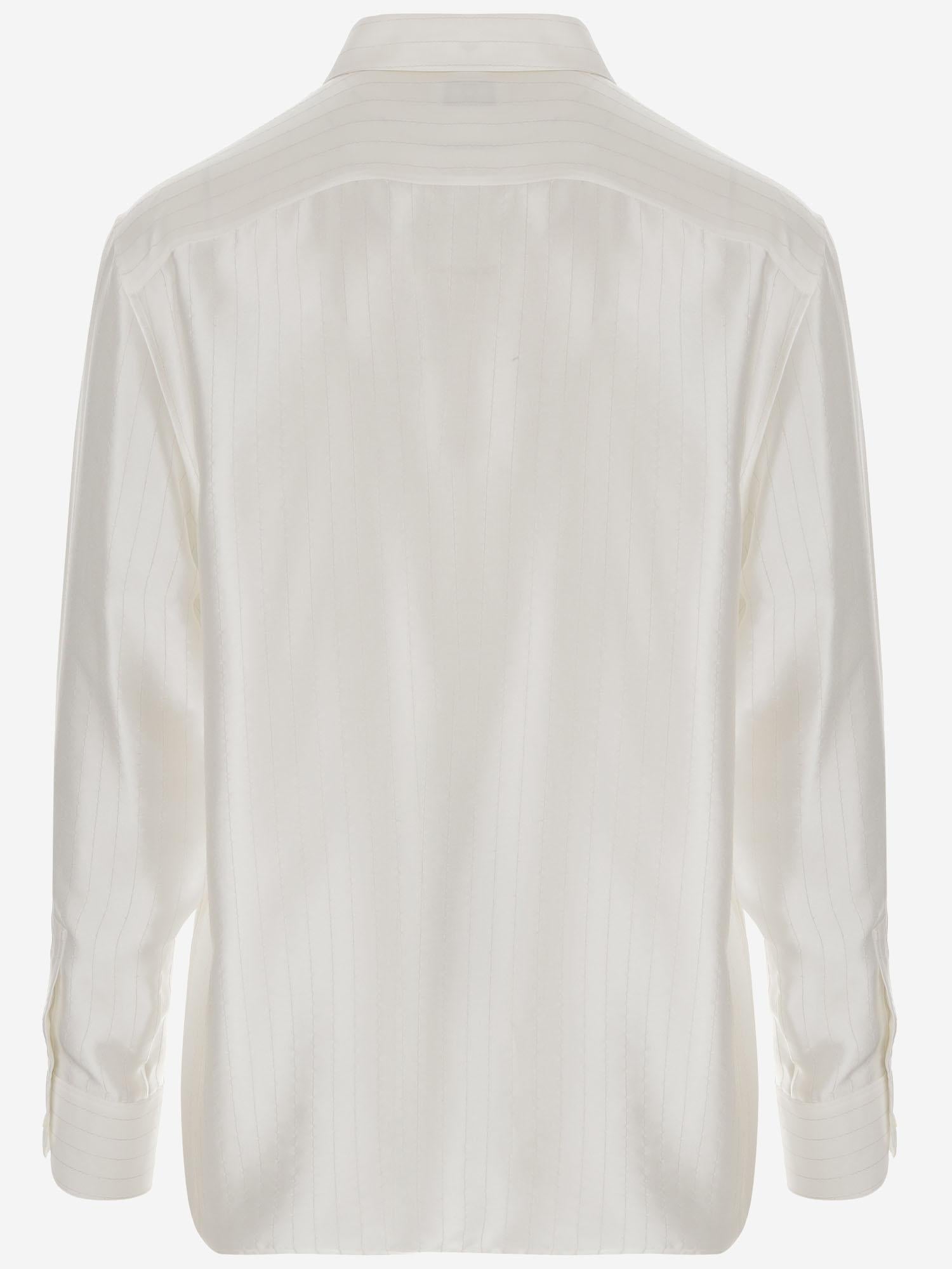 CAMICIA IN PIQUÉ DI SATIN A RIGHE 819096 Y2L919988 SAINT LAURENT