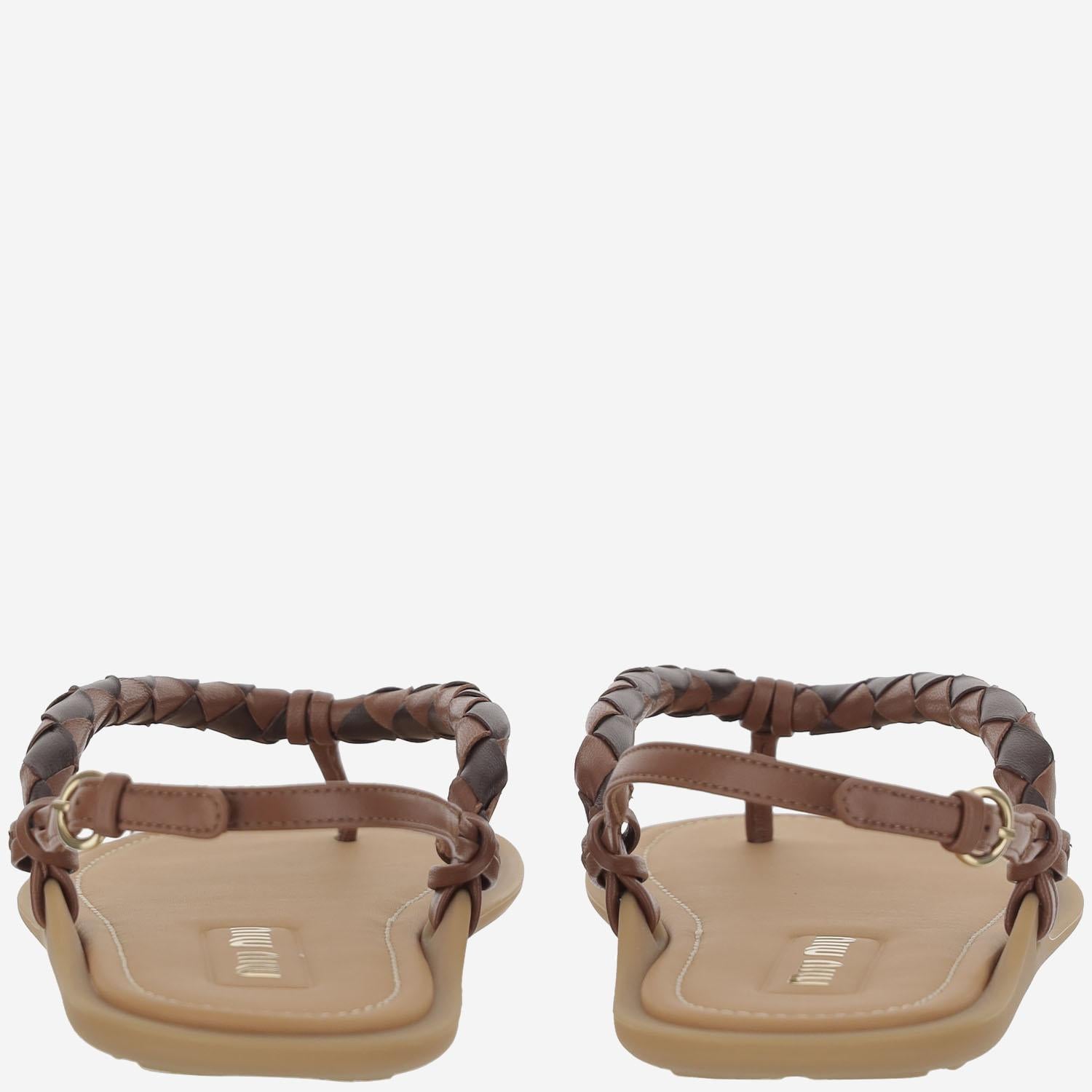 Sandali Riviere in pelle 5Y408E 2CSPF03S9 MIU MIU
