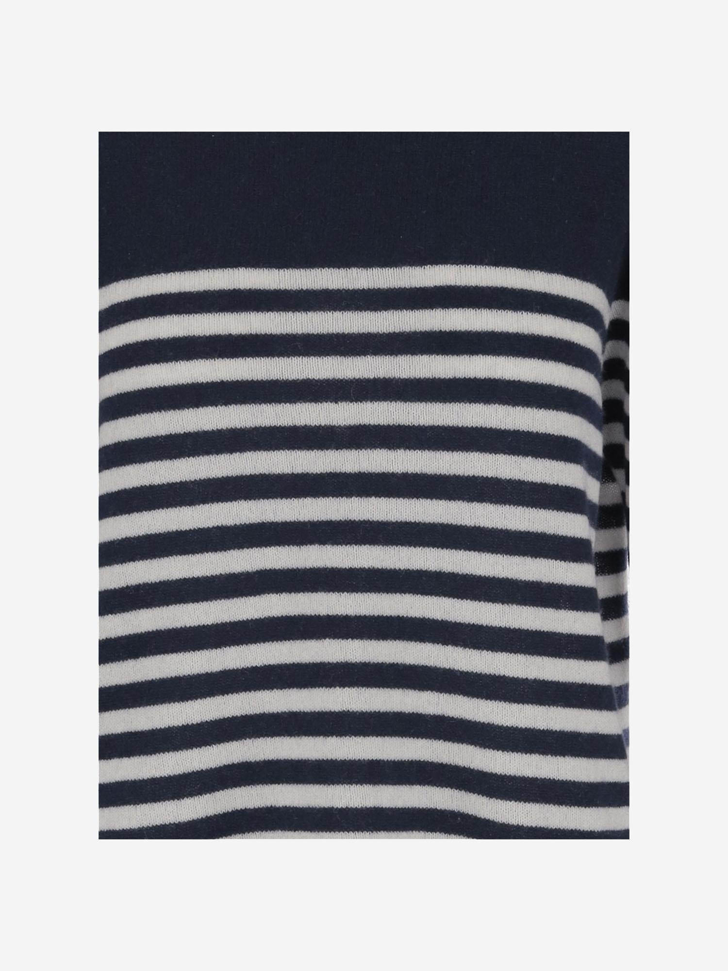 MAGLIONE IN CASHMERE CON MOTIVO A RIGHE P2C110 V110 BRUNO MANETTI
