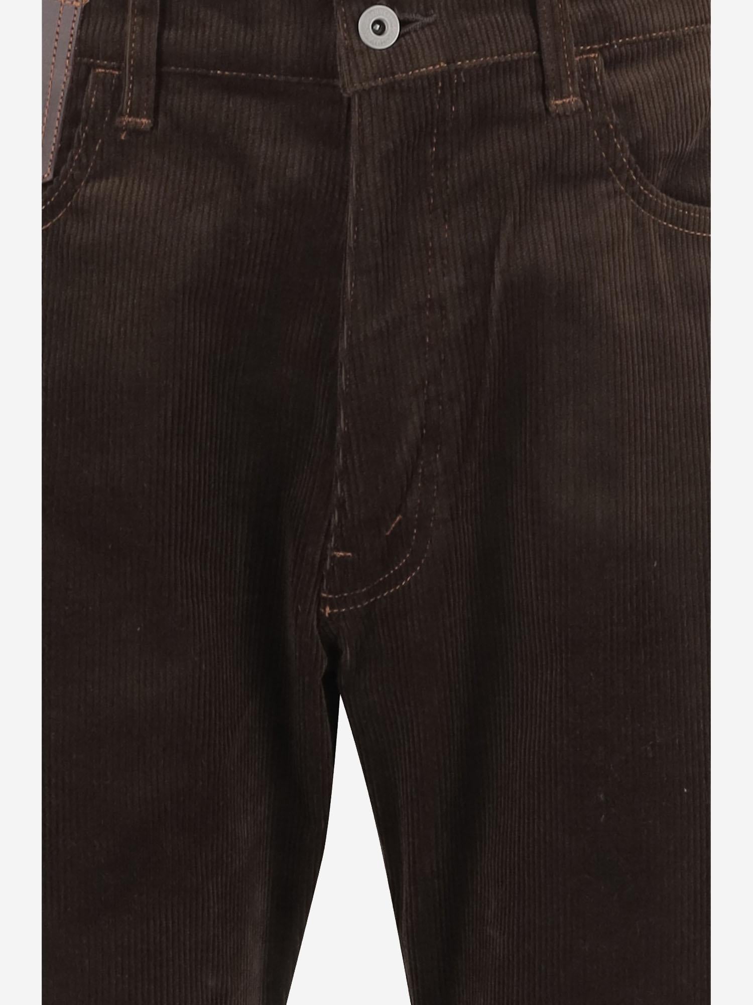 PANTALONI A COSTE IN MISTO COTONE CON DETTAGLI IN PELLE WPP026W25 1 JUNYA WATANABE