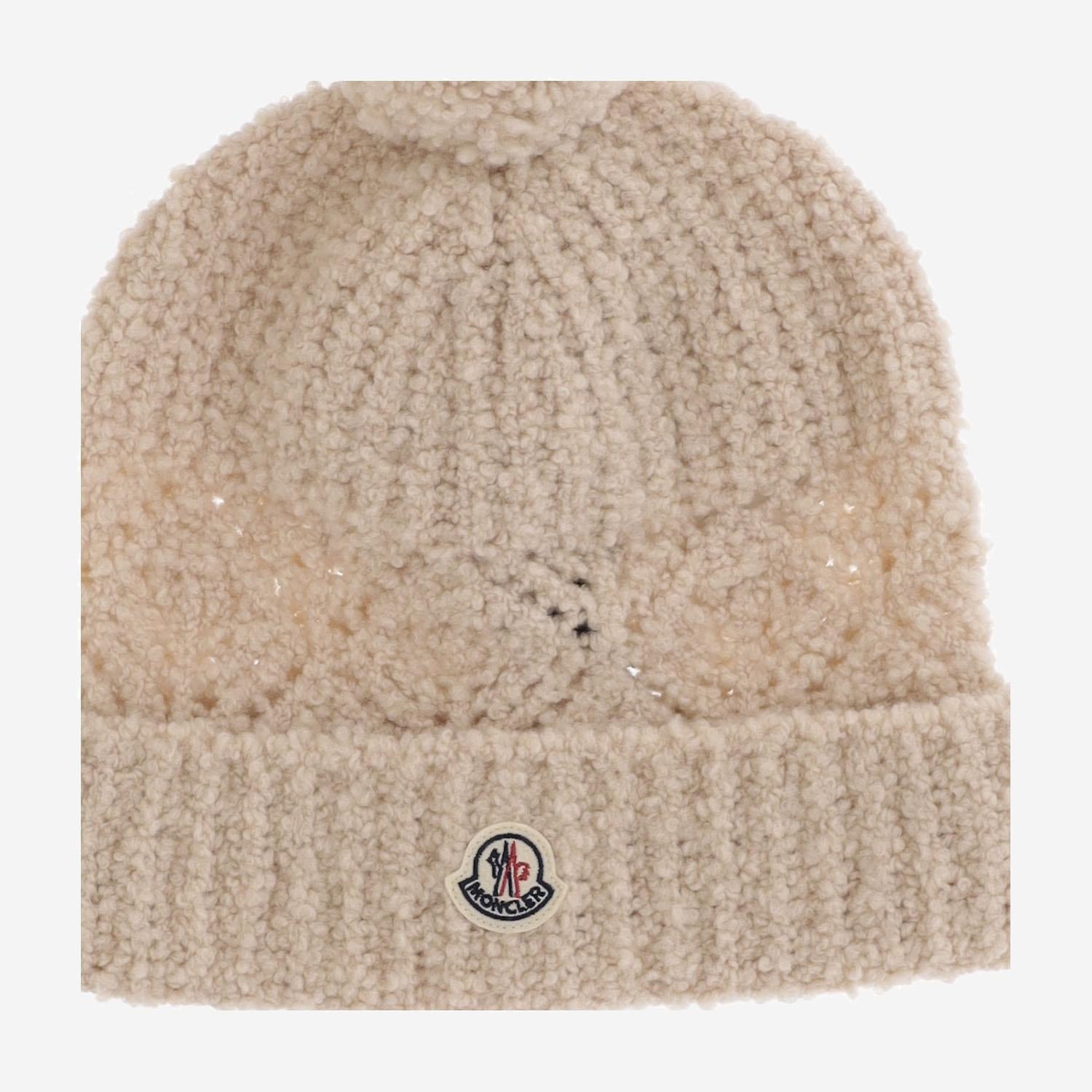 CAPPELLO IN MISTO LANA CON PON PON 3B00020M7104 031 MONCLER ENFANTS