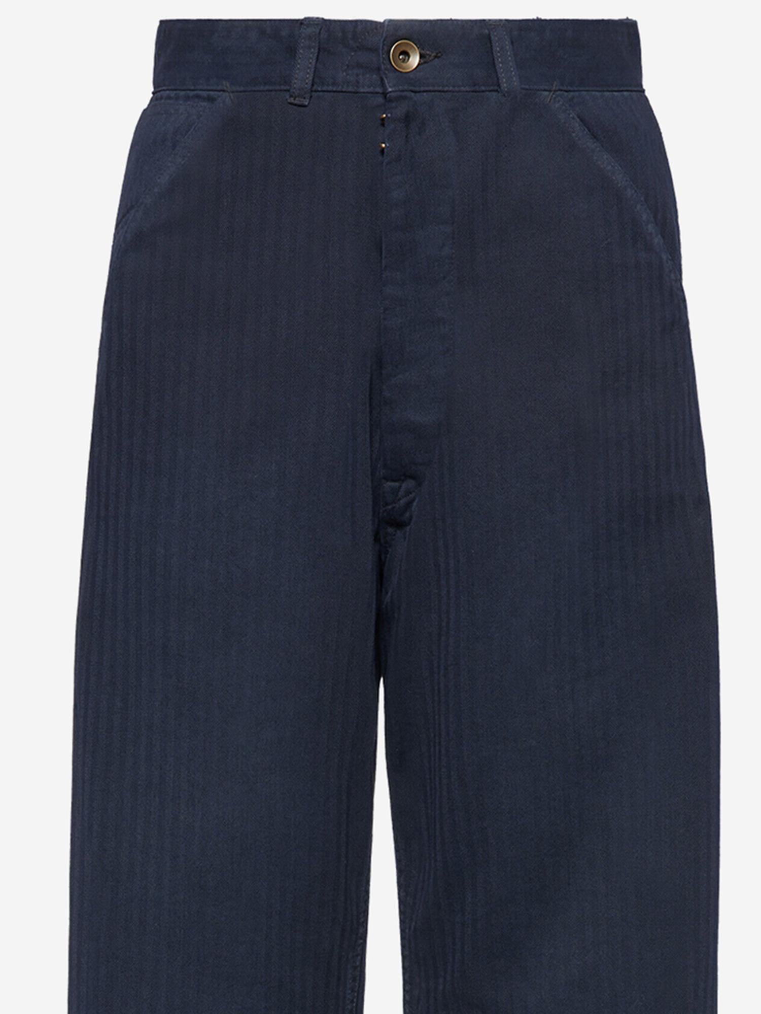 PANTALONI IN COTONE CON MOTIVO SPIGATO S51LA0180 M30024962 MAISON MARGIELA