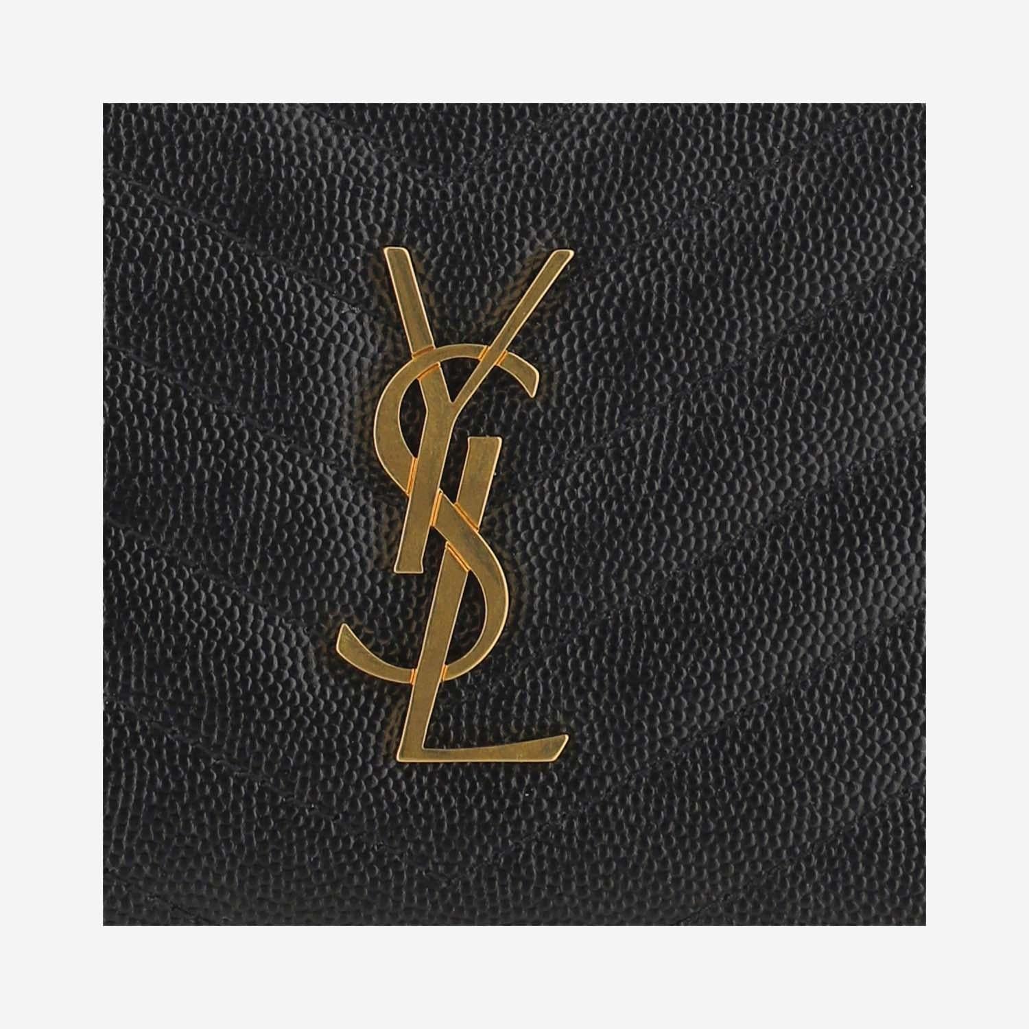 PORTAFOGLIO CASSANDRE IN PELLE GOFFRATA GRAIN DE POUDRE 668288 BOW011000 SAINT LAURENT