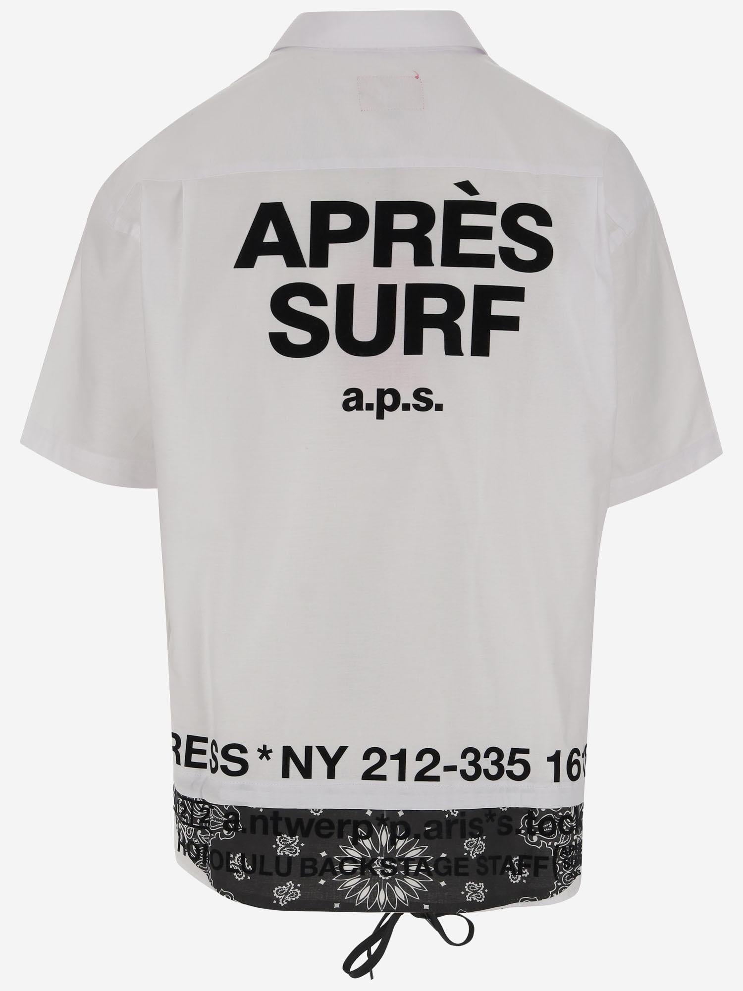 CAMICIA IN MISTO COTONE CON STAMPA LOGO JORDAN WHITE APRES SURF