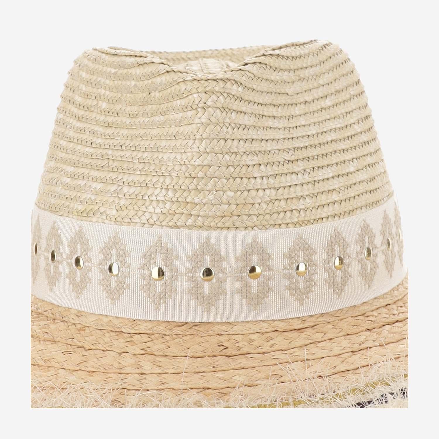 CAPPELLO IN MISTO PAGLIA E VISCOSA CON RICAMO 385981 170 FERRUCCIO VECCHI