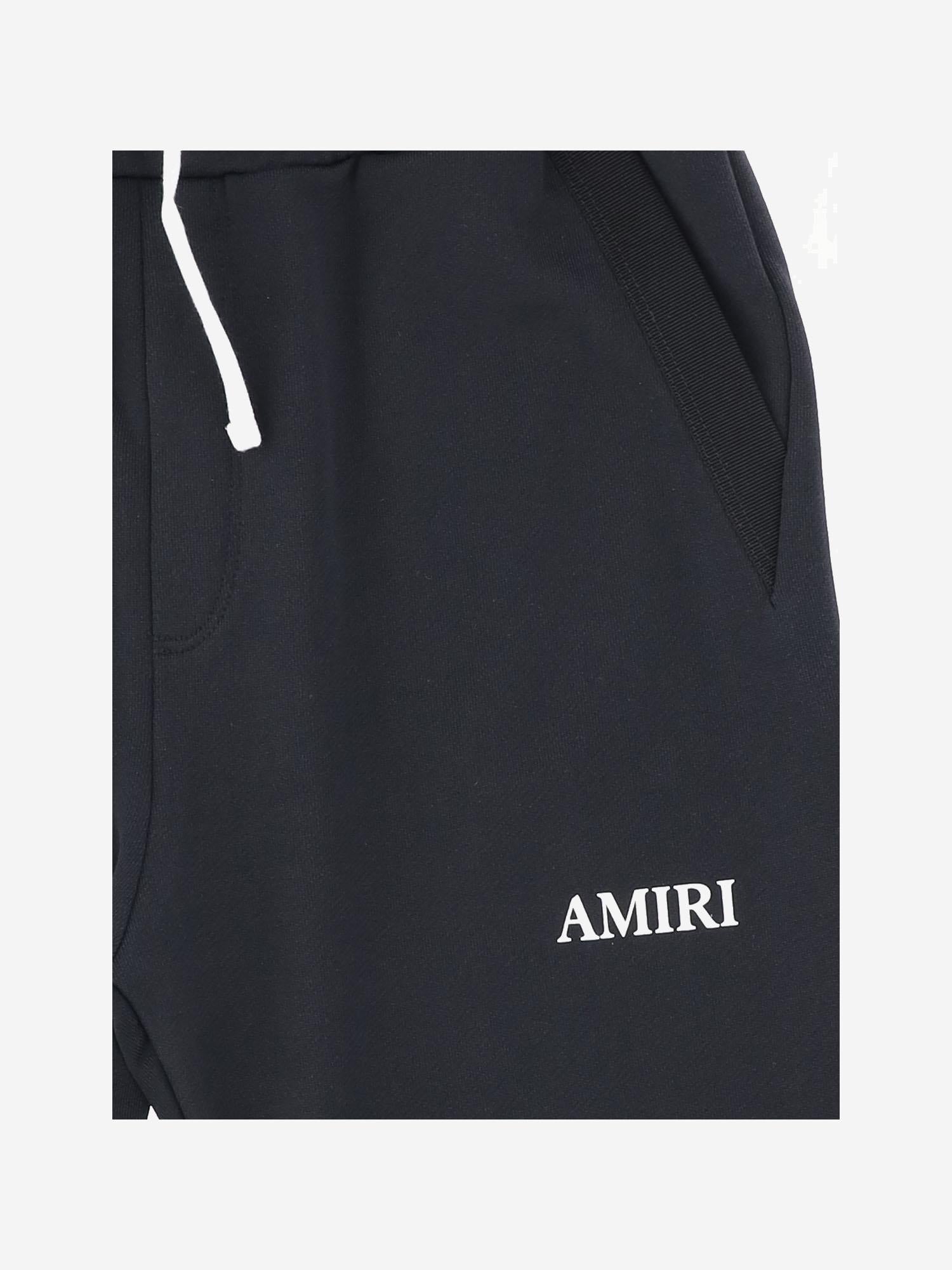 PANTALONI IN COTONE CON LOGO AKJYSP 1006Black AMIRI KIDS