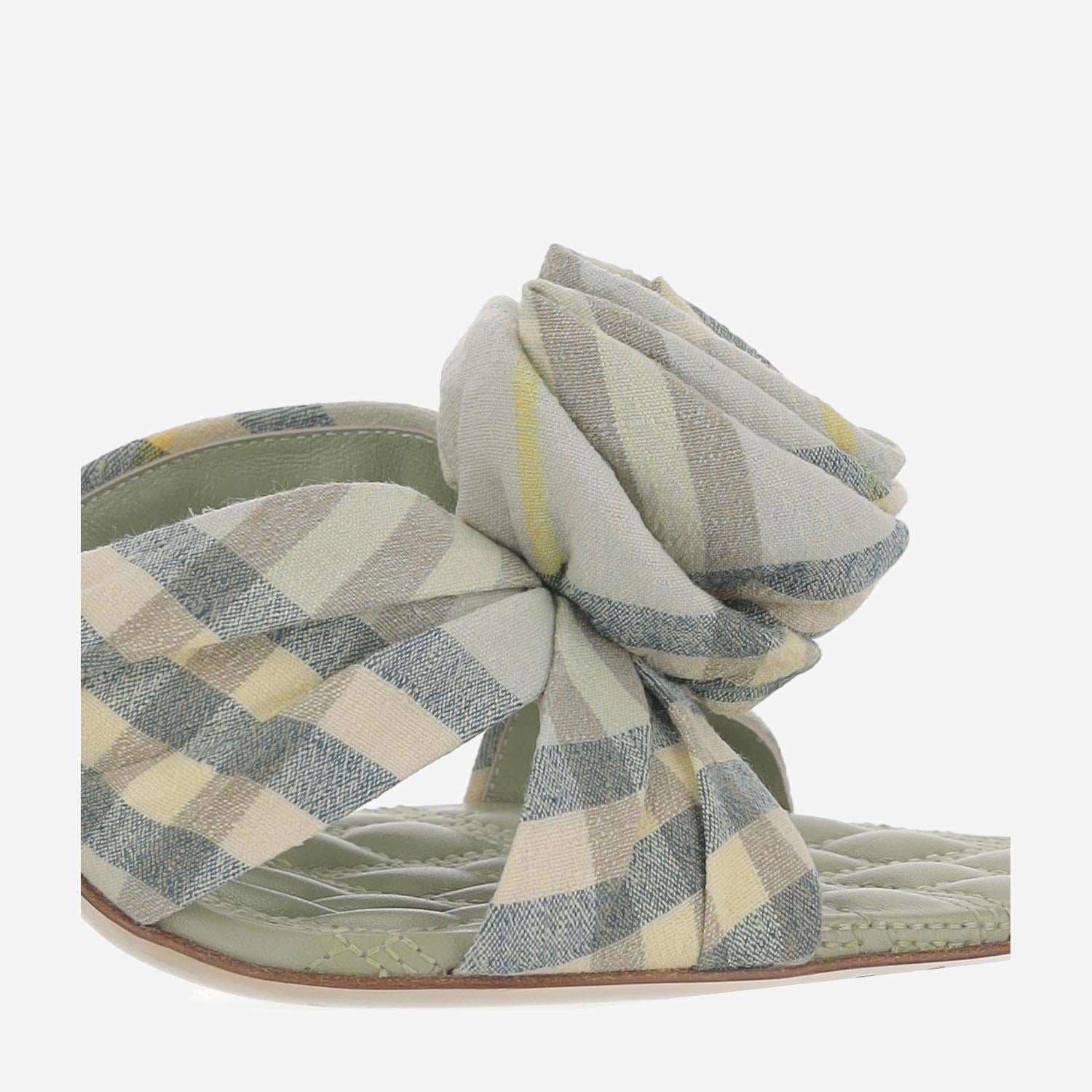 MULE MEWS ROSE IN MISTO LINO STRETCH CHECK 8101603 BREEZEIPCHECK BURBERRY