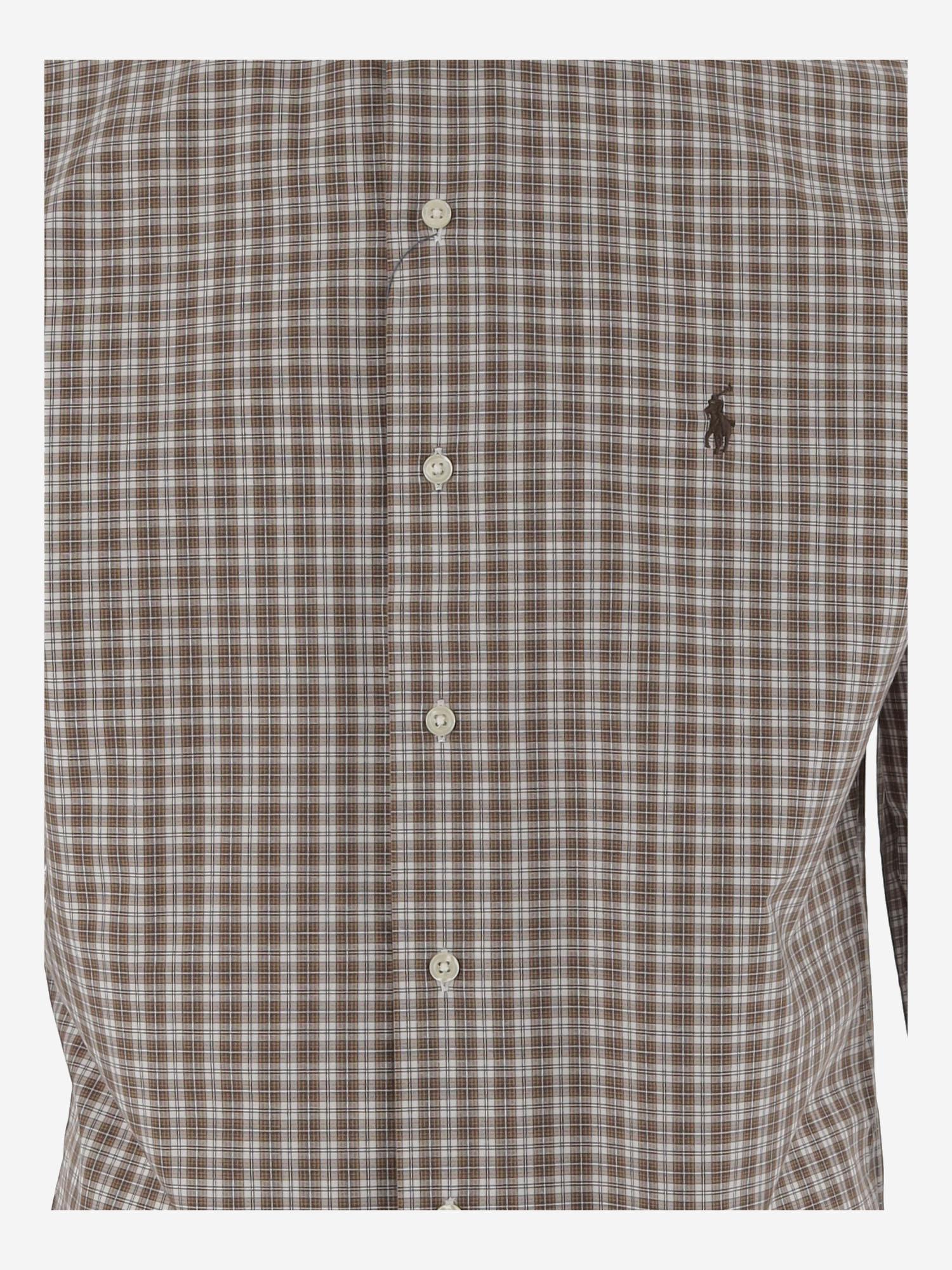 CAMICIA IN COTONE STRETCH CON MOTIVO QUADRI 710974534 004 POLO RALPH LAUREN