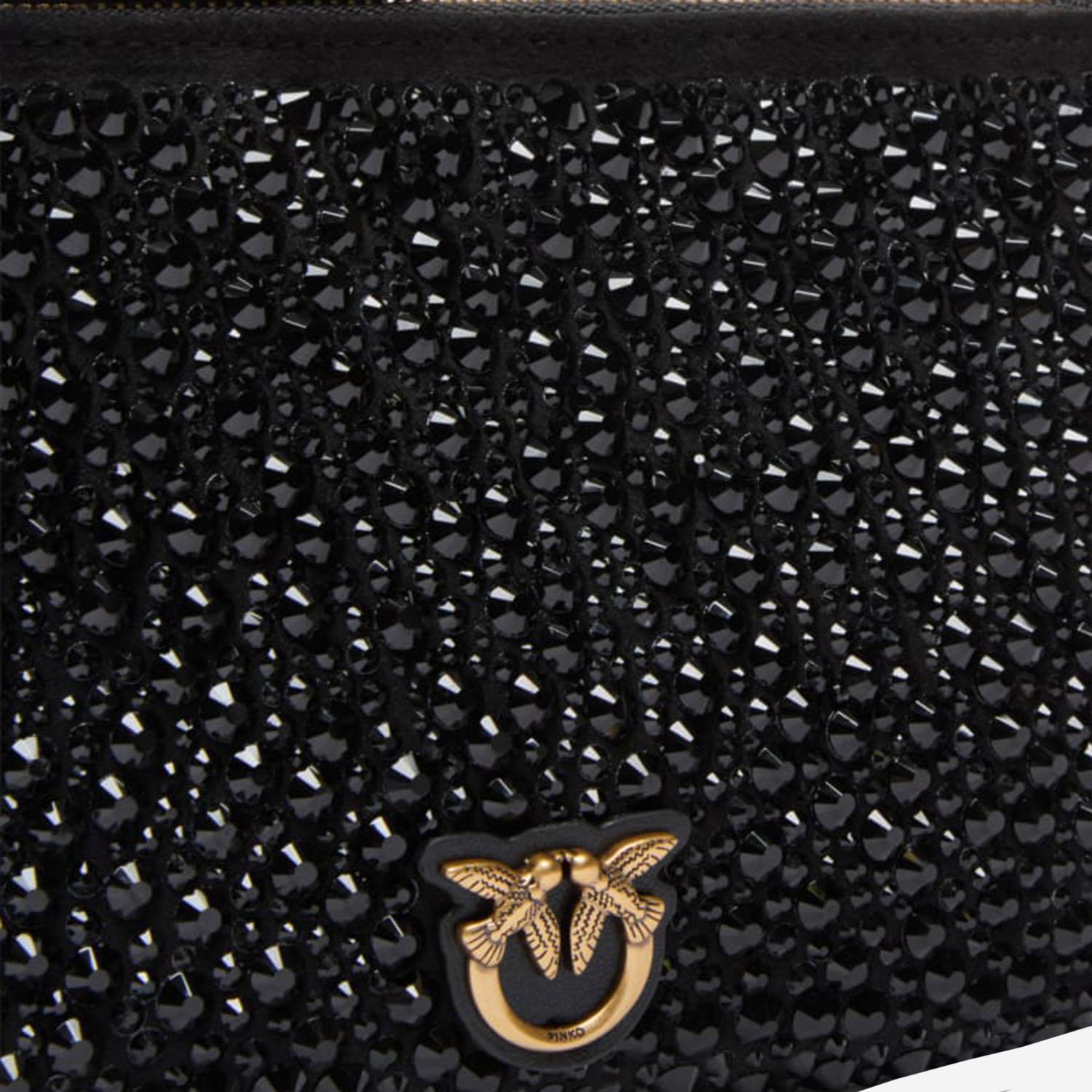 Borsa a spalla Mini Double Bag full strass 105359 A2WFZ99Q PINKO