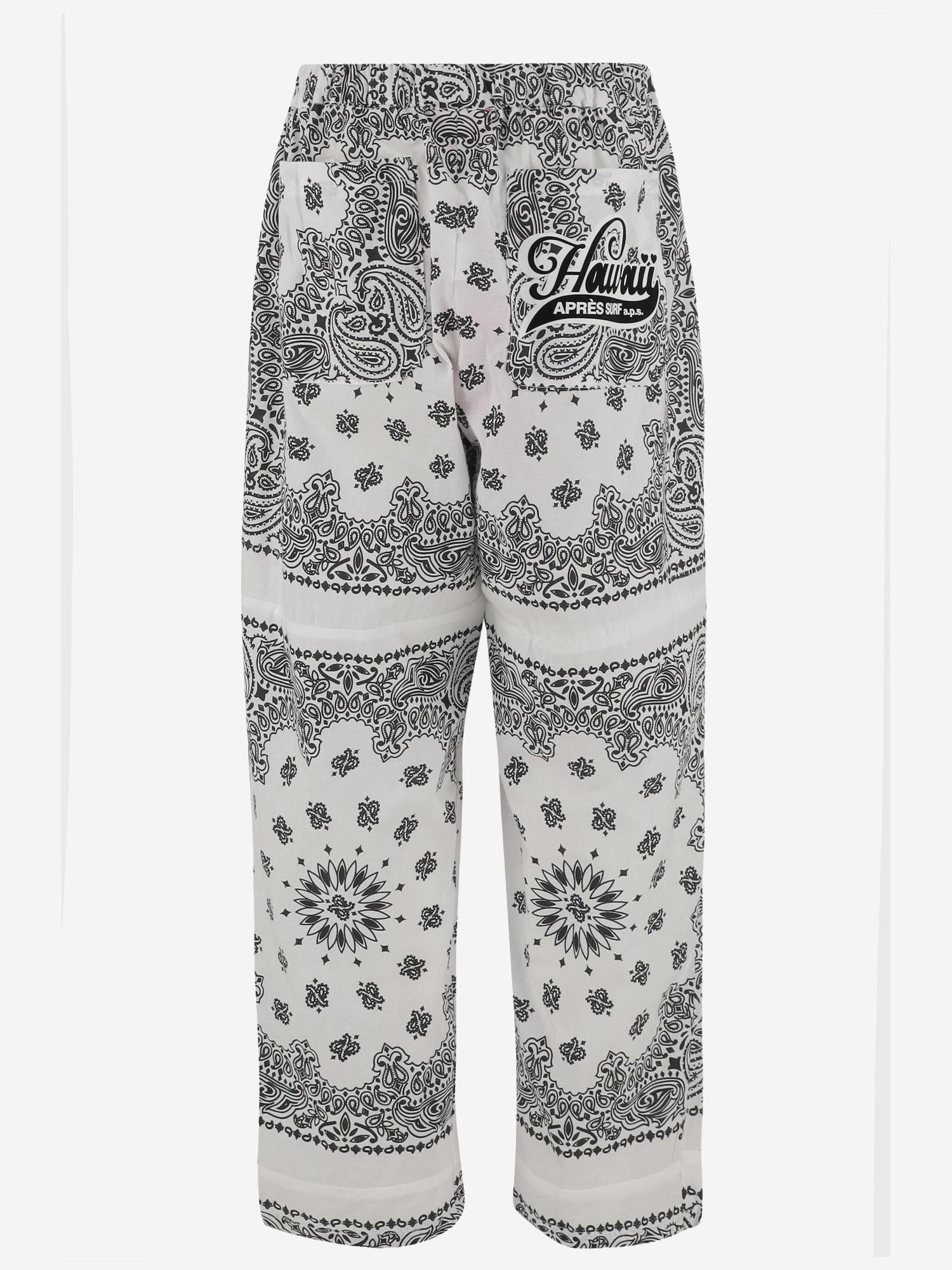 PANTALONI IN COTONE CON MOTIVO BANDANA TACATA WHITE APRES SURF