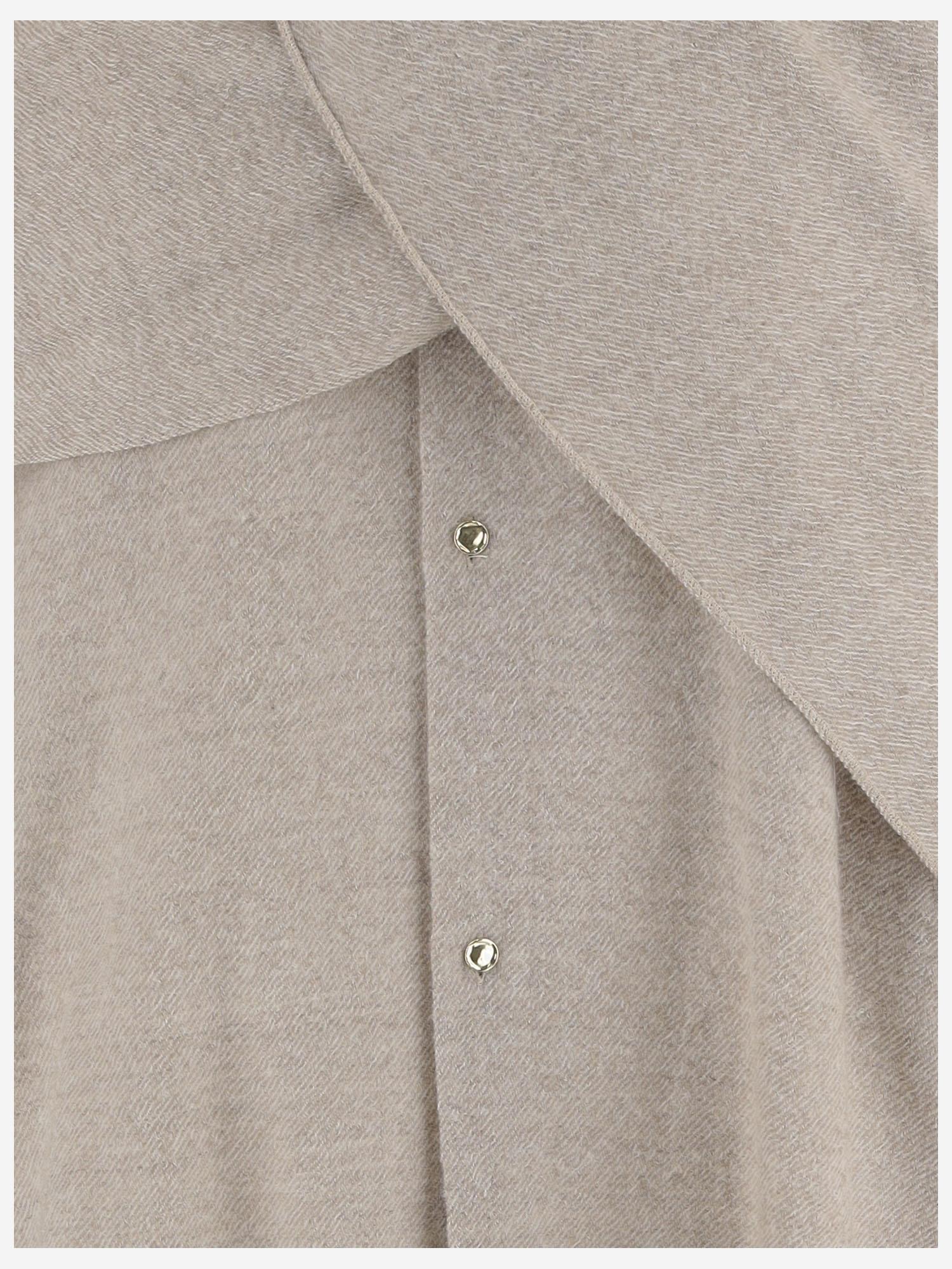 CAMICIA IN LANA CON SCIALLE COORDINATO WSH24 FAW280085 DARKPARK