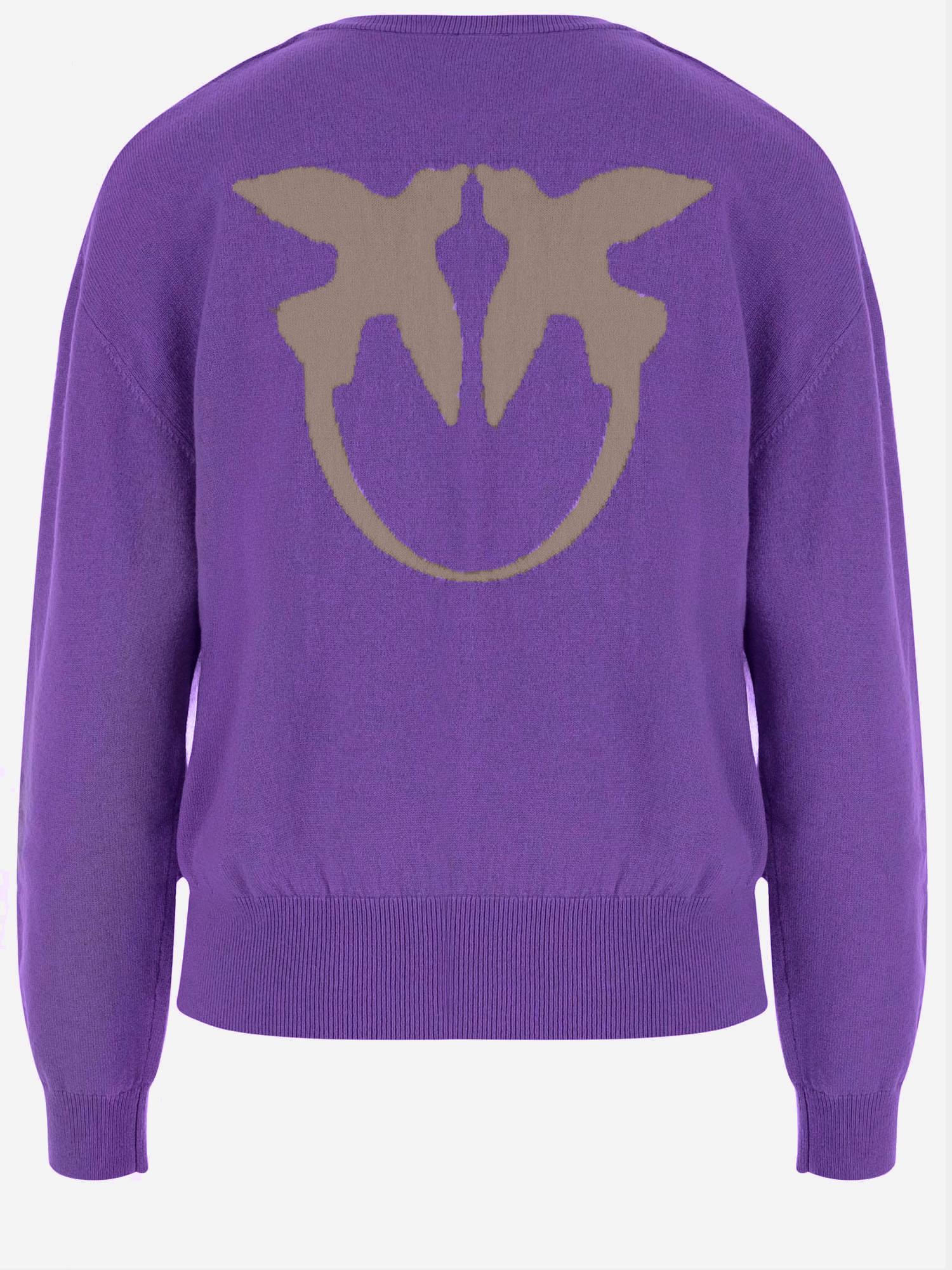 MAGLIONE IN LANA E CASHMERE CON LOGO 105561 A2SIYC6 PINKO
