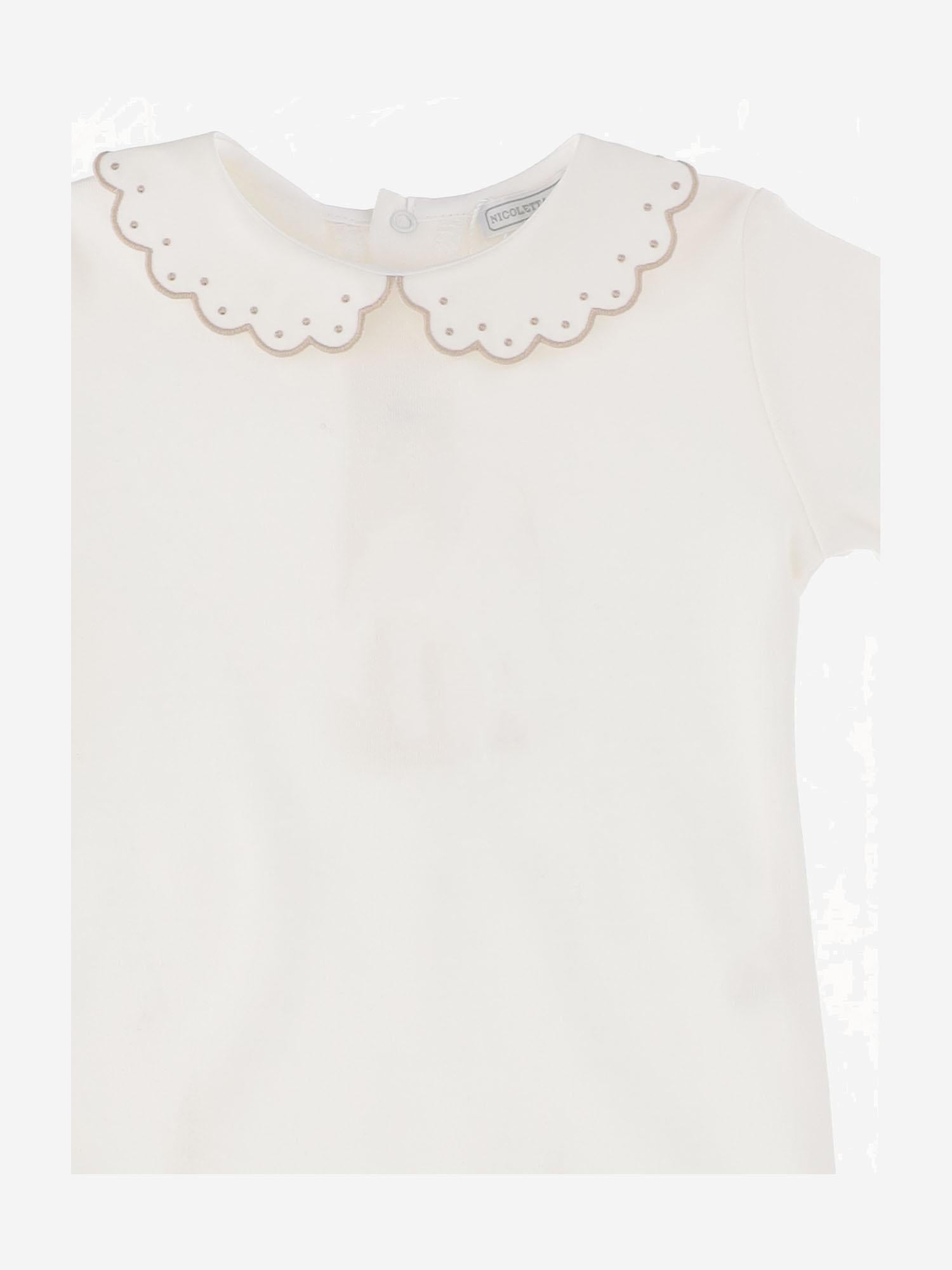 BODY IN COTONE CON COLLETTO RICAMATO BODY 2287 NICOLETTA FANNA KIDS