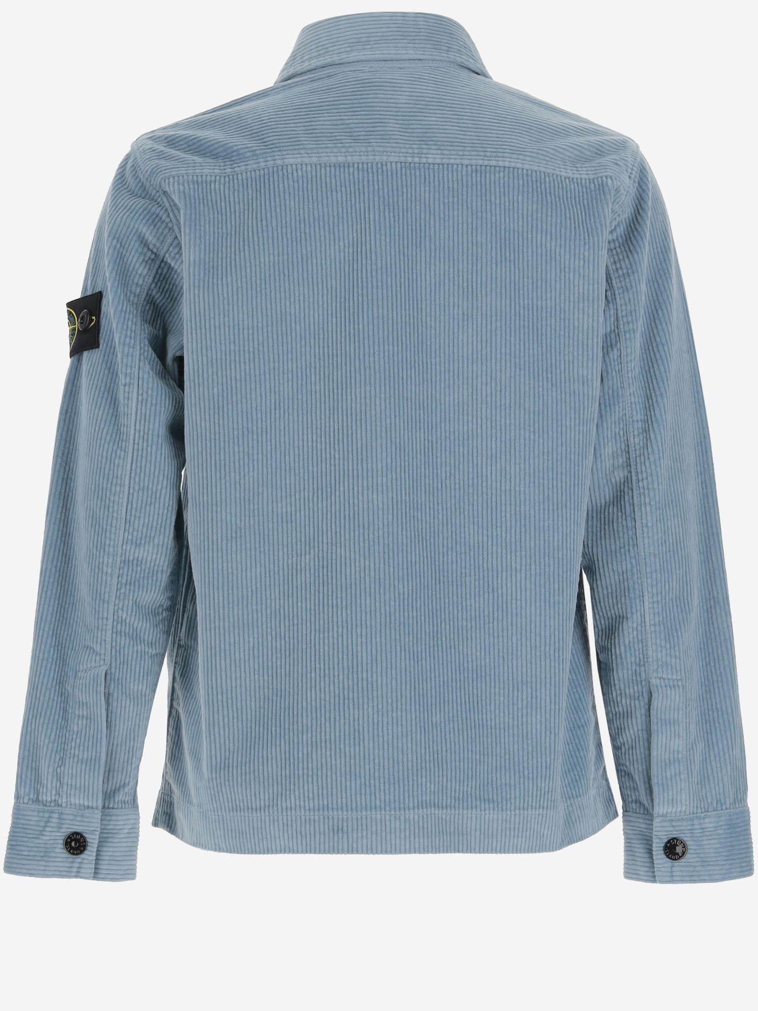 CAMICIA IN VELLUTO DI MISTO COTONE STRETCH 1200003 S0199V004A STONE ISLAND KIDS
