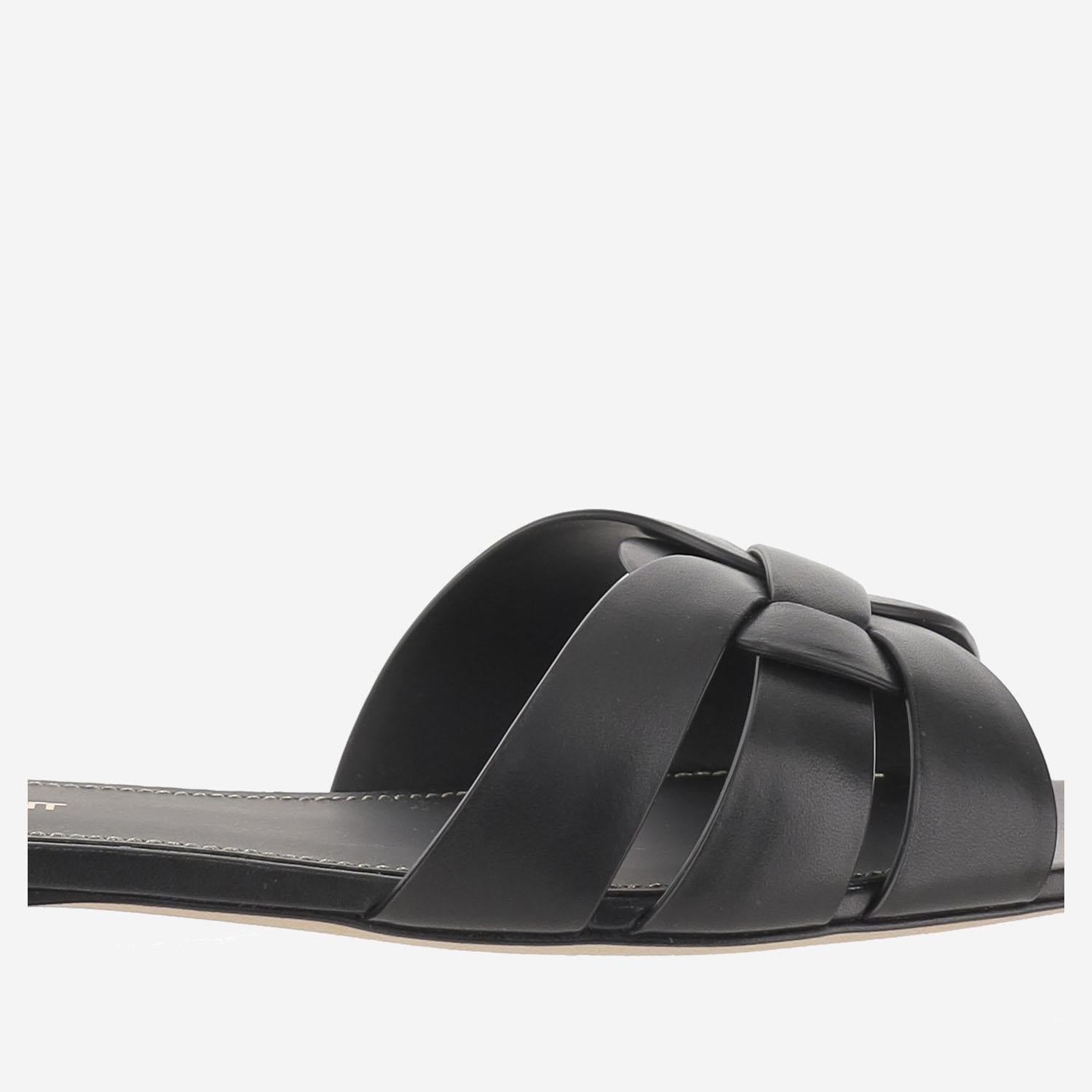 SANDALI FLAT NU PIEDS TRIBUTE 05 IN PELLE 571952 BDA001000 SAINT LAURENT