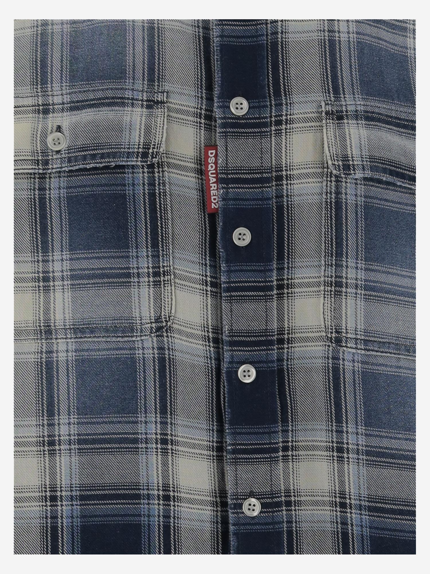 CAMICIA IN COTONE CON MOTIVO CHECK S74DM0899 D35206001F DSQUARED2