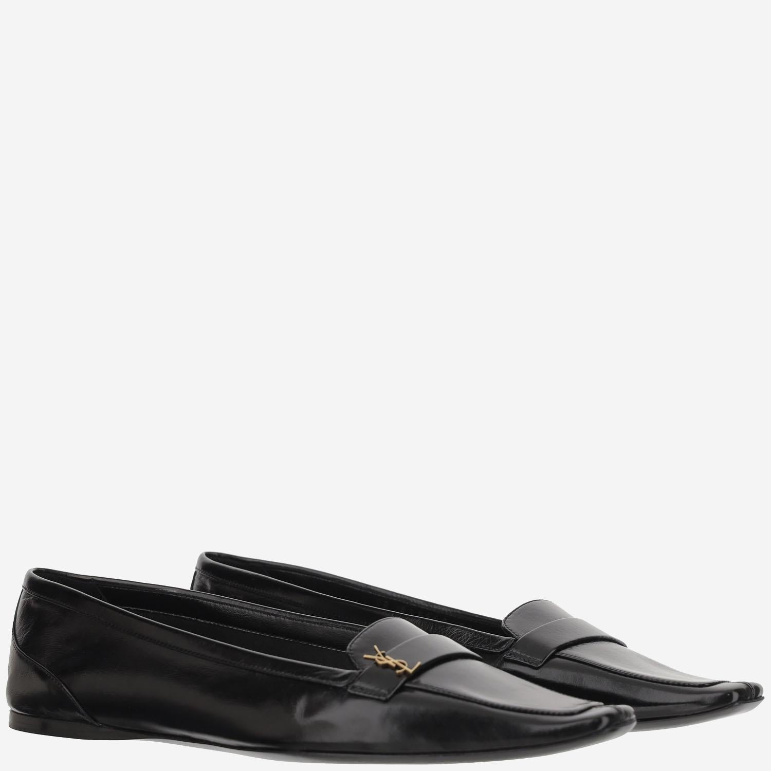 BALLERINE POPPY IN PELLE LISCIA 818008 AAEHW1000 SAINT LAURENT