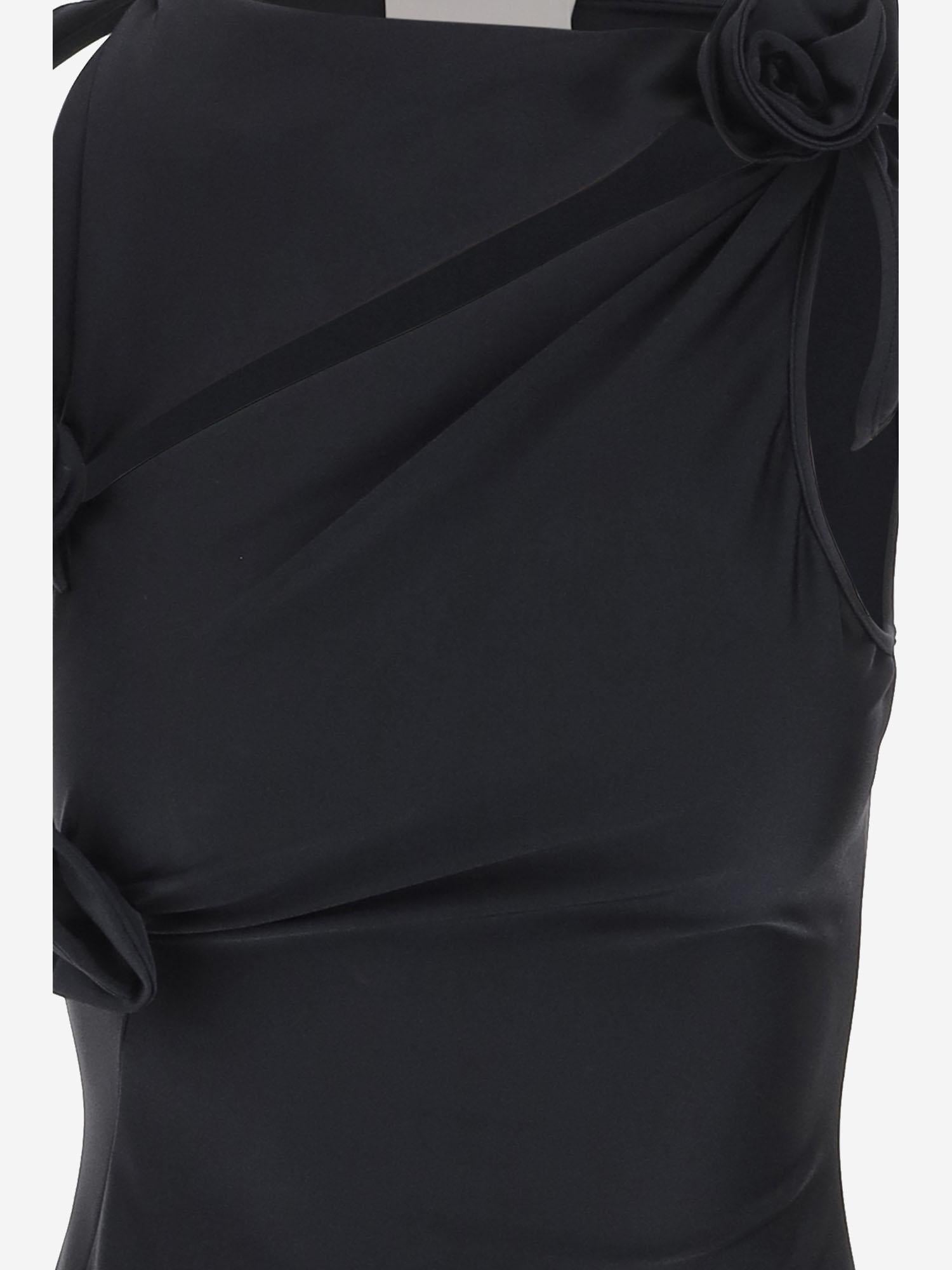 ABITO IN JERSEY STRETCH CON ROSE COPR154F5001 BLK COPERNI