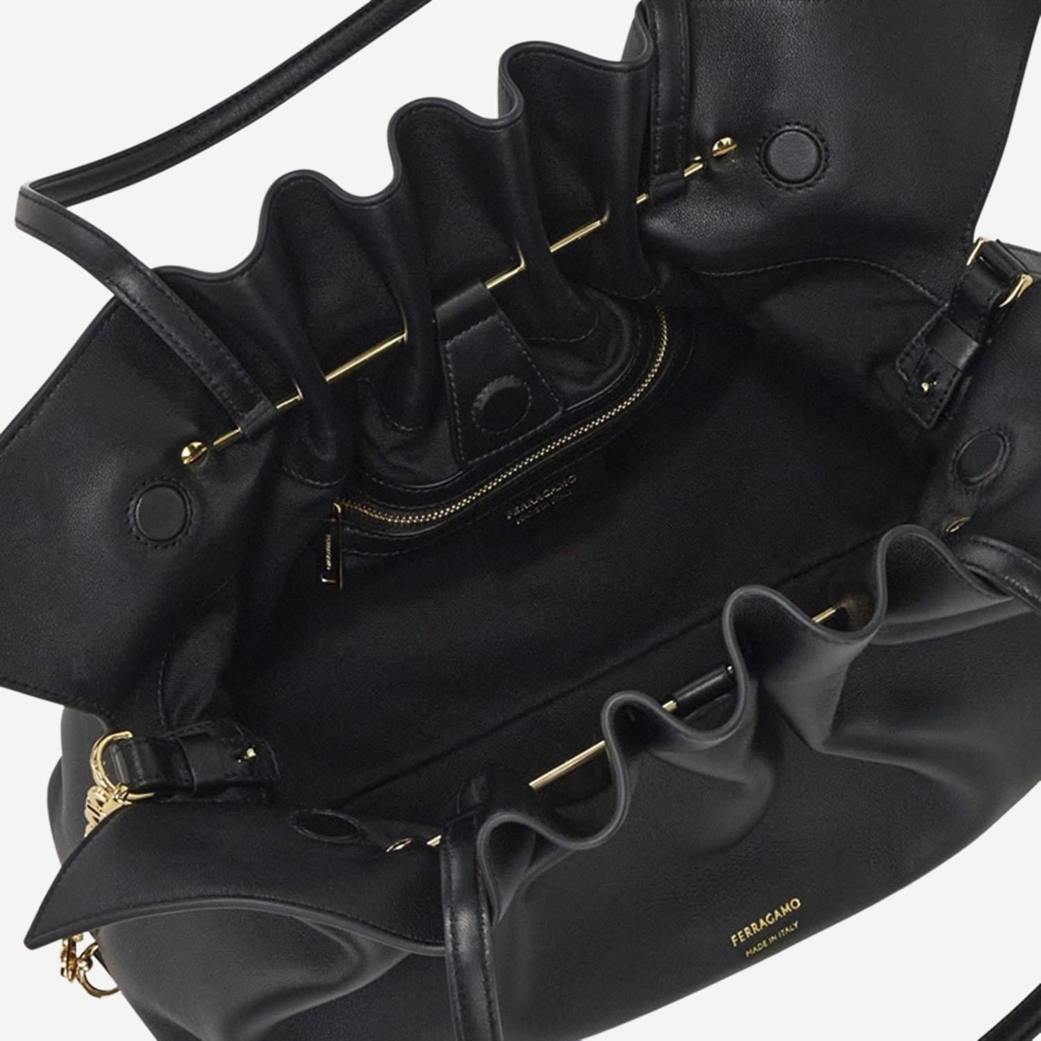 BORSA A SPALLA IN PELLE 219960 004NERONERO SALVATORE FERRAGAMO