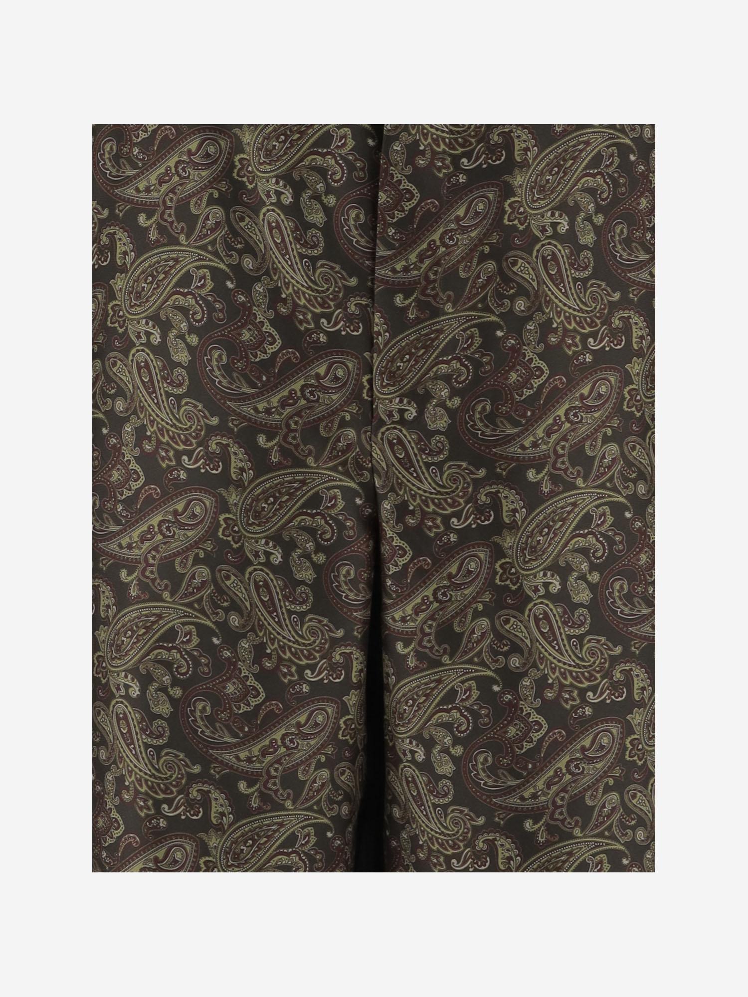 Pantaloni paisley in twill di seta 820232 Y6K901355 SAINT LAURENT