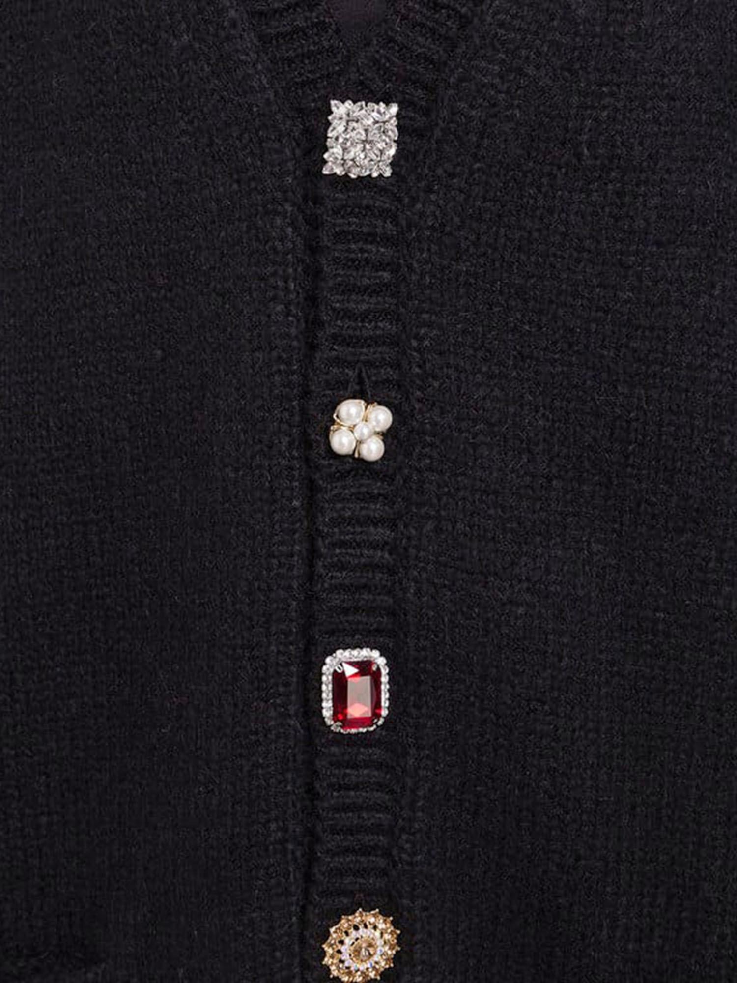 CARDIGAN IN ALPACA E LANA CON BOTTONI MISMATCH UE54KN240B BLACK VETEMENTS