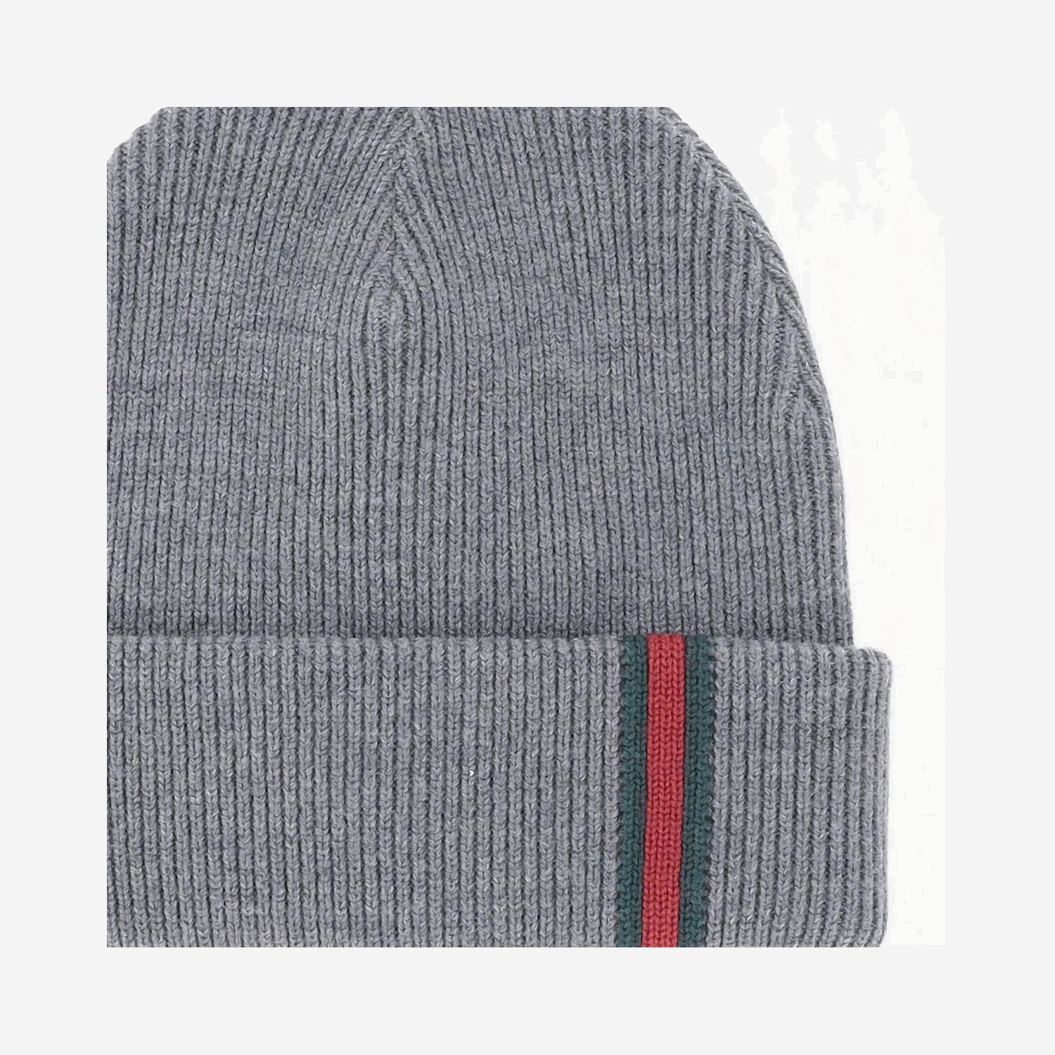 BEANIE IN LANA CON NASTRO WEB 834192 4G2001100 GUCCI
