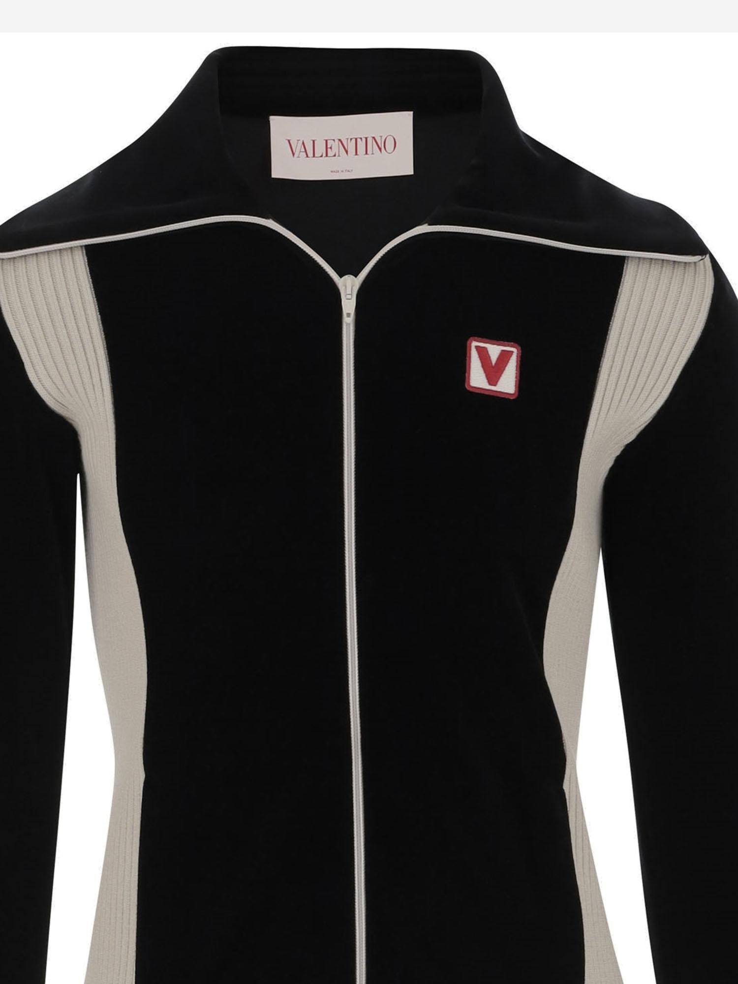 FELPA IN CINIGLIA CON ZIP E PATCH CHEZ VALENTINO 6V3MF28VARA 0NO VALENTINO