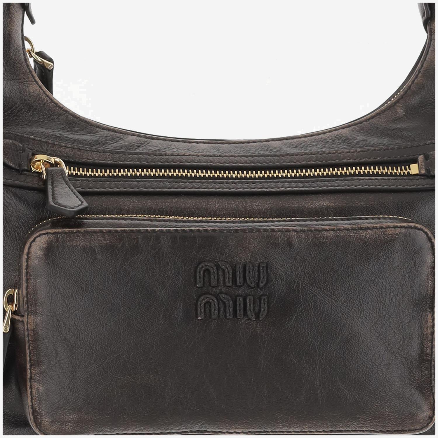 Borsa Pocket in nappa invecchiata 5BC189 AF8TF0201 MIU MIU