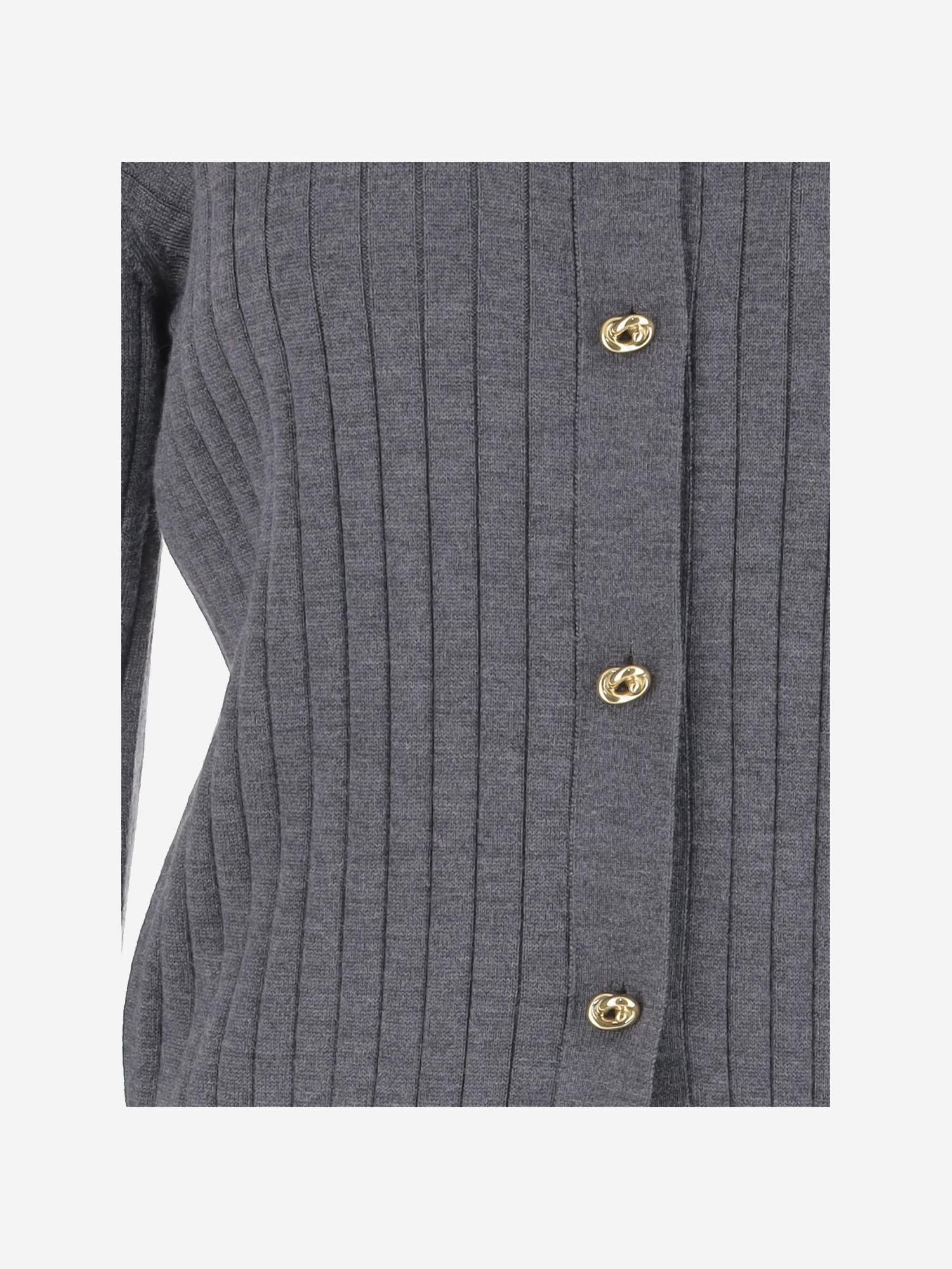Cardigan in lana a coste 835337 V5L701370 BOTTEGA VENETA