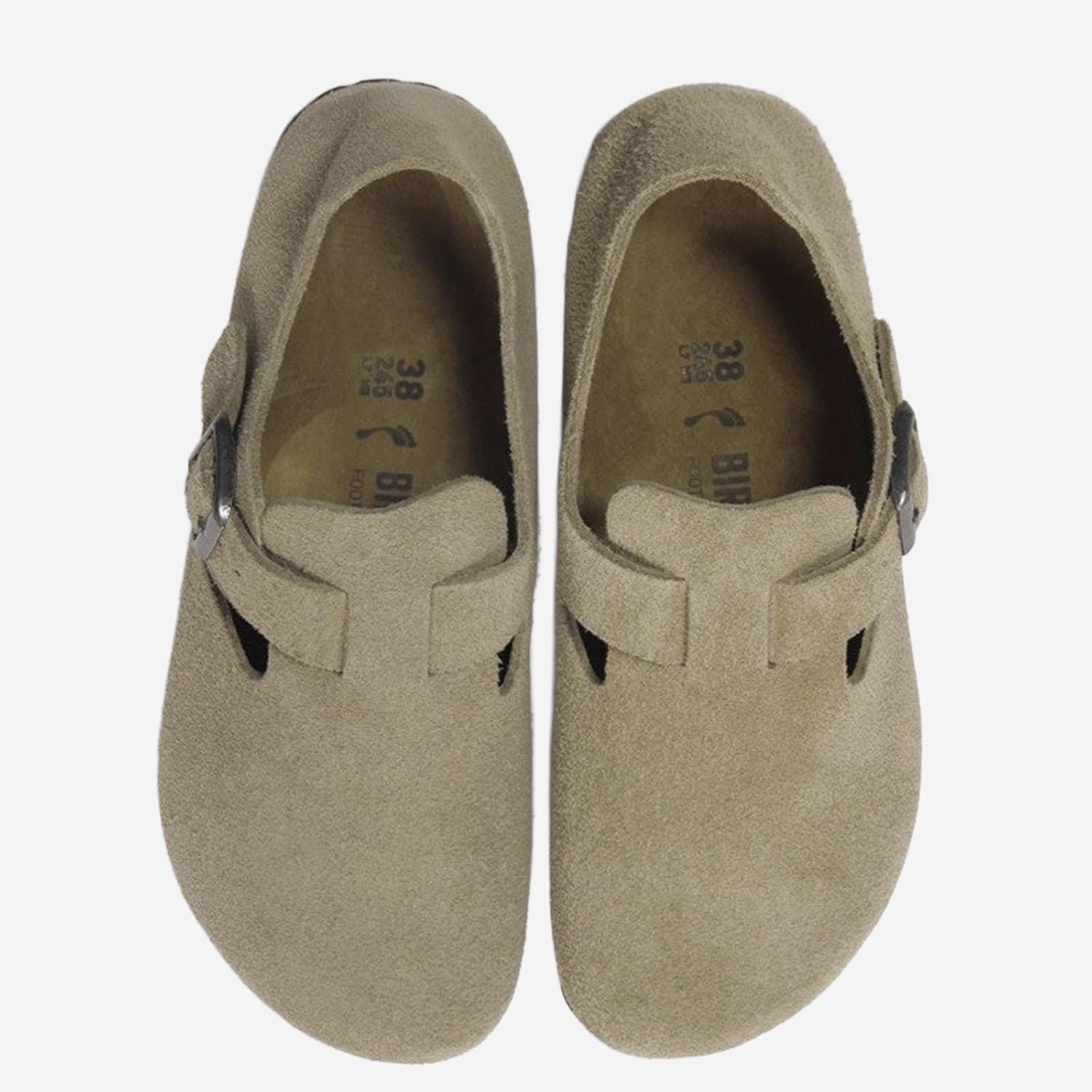 MULES LONDON IN PELLE SCAMOSCIATA 1010504 TAUPE BIRKENSTOCK