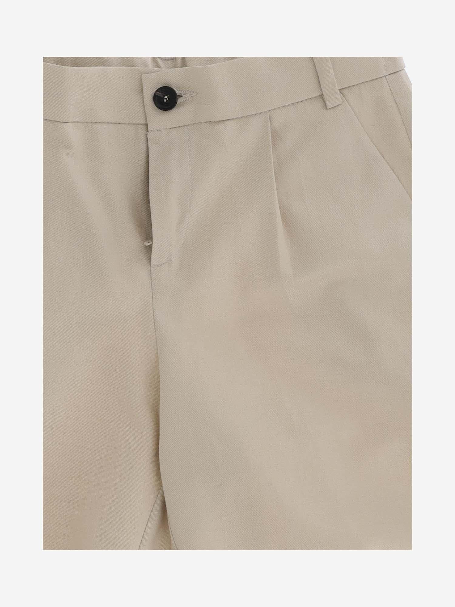 PANTALONI CORTI IN COTONE LINO JMF474 AQTTF1NY8 FENDI KIDS