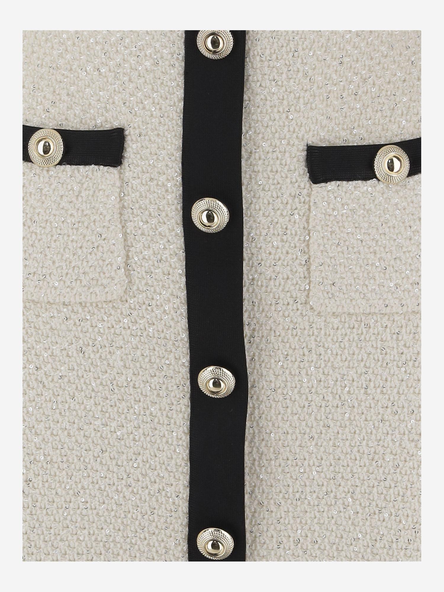 MInigonna in maglia di paillettes SS25019SKC CREAM SELF PORTRAIT