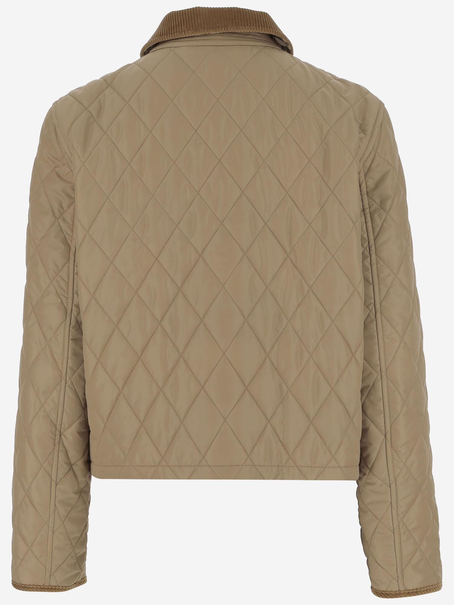 Giacca corta in nylon trapuntato 8107466 FLAX/SANDIPCHECK BURBERRY