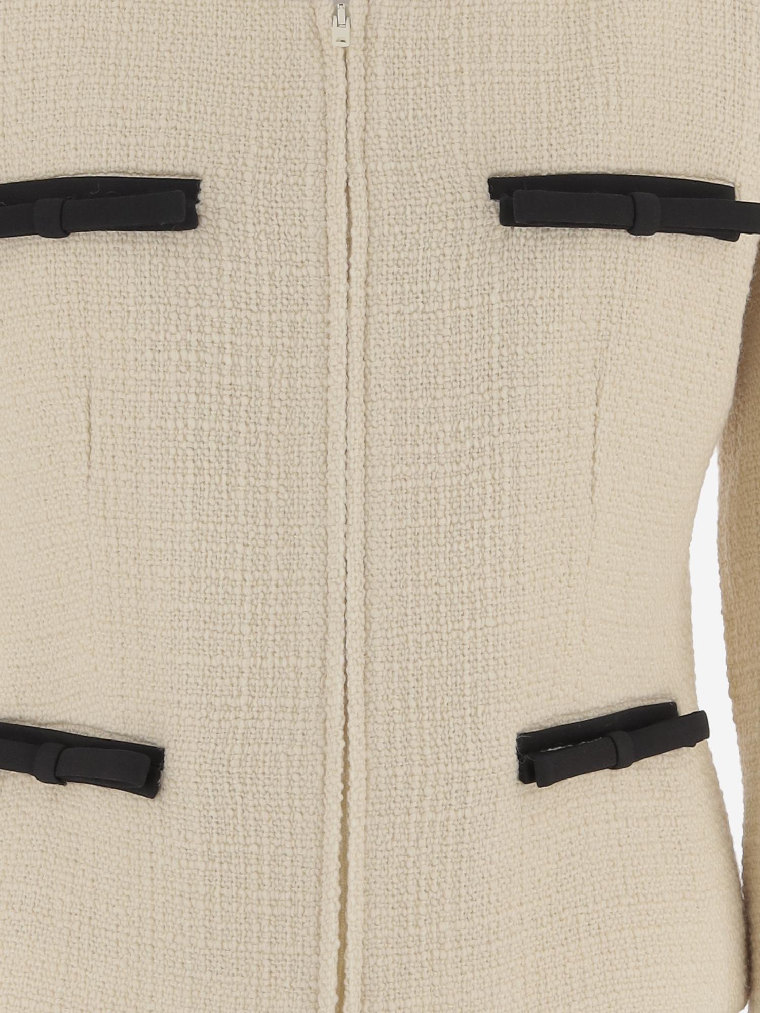 Giacca in Plain Wool Tweed 7B0CE4T5 90YDNG VALENTINO