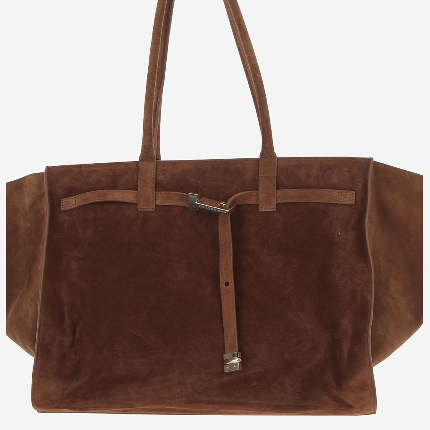 Borsa MAME in pelle scamosciata MAMELAPETITE ARGENTO BENEDETTA BRUZZICHES