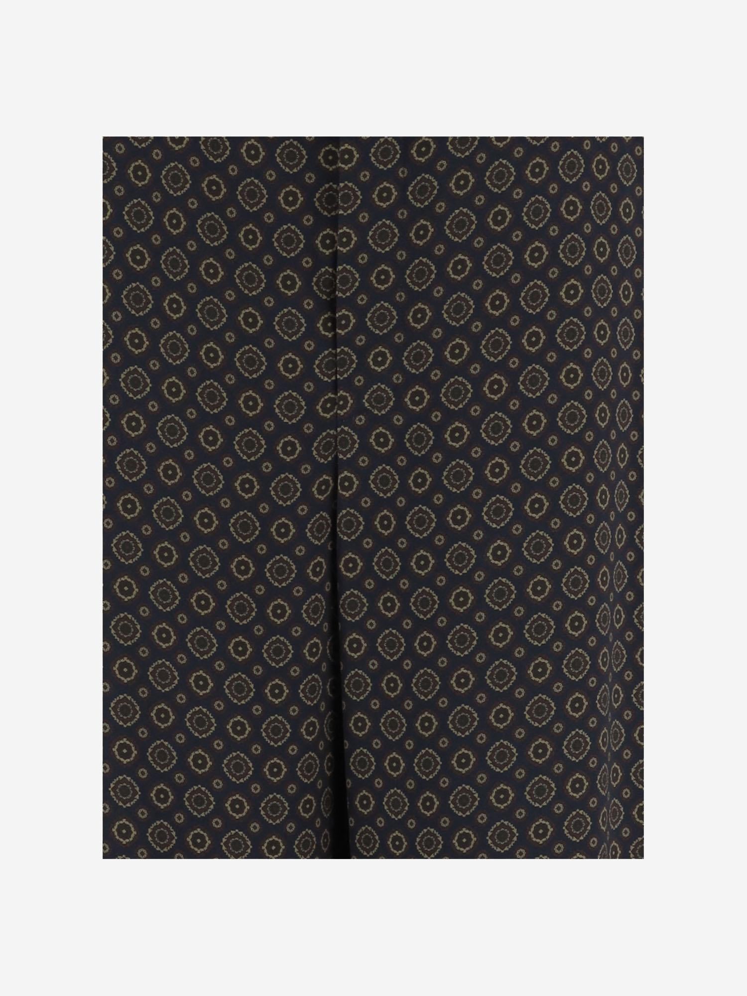 Pantaloni in raso con motivo medaglioni 820232 Y6K844164 SAINT LAURENT