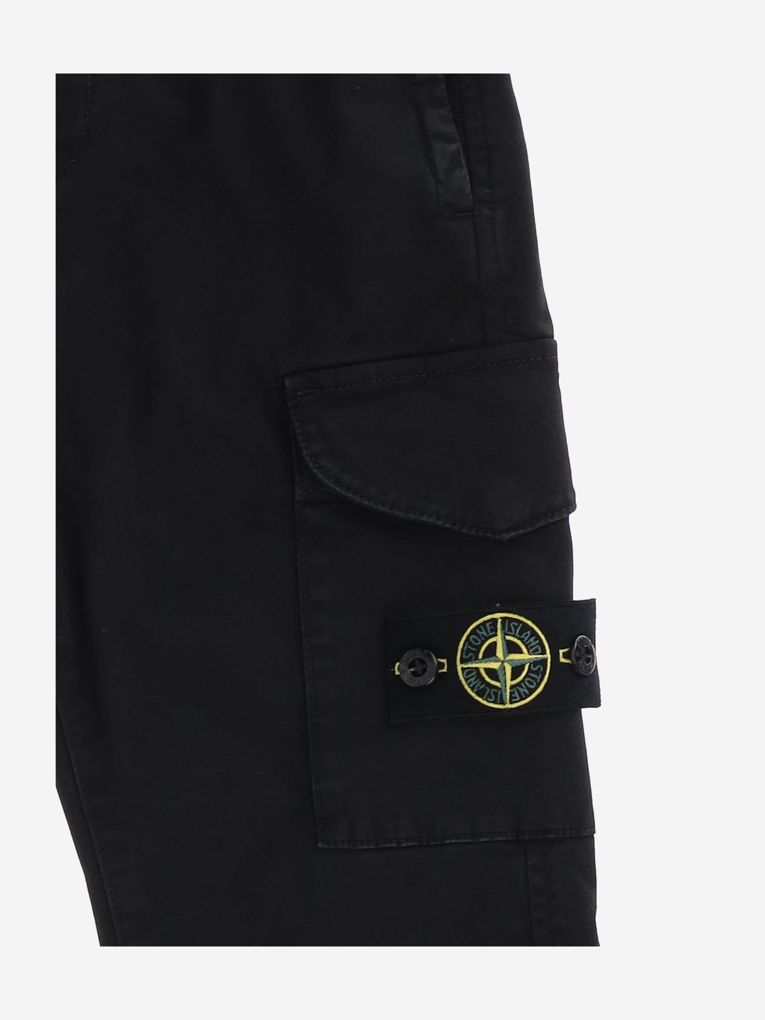 PANTALONI IN COTONE STRETCH CON LOGO 3100004 S0198V0129 STONE ISLAND KIDS
