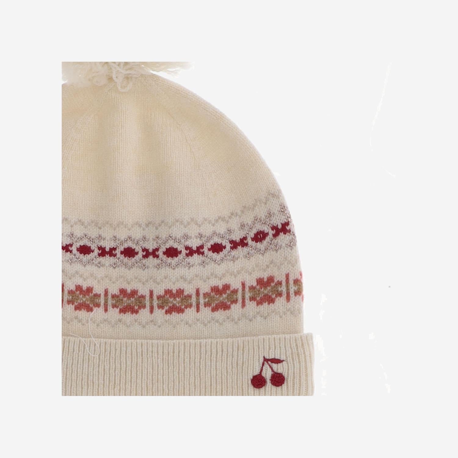 CAPPELLO JOUMA IN LANA CON RICAMO E PON PON W05GACK00012 905 BONPOINT KIDS