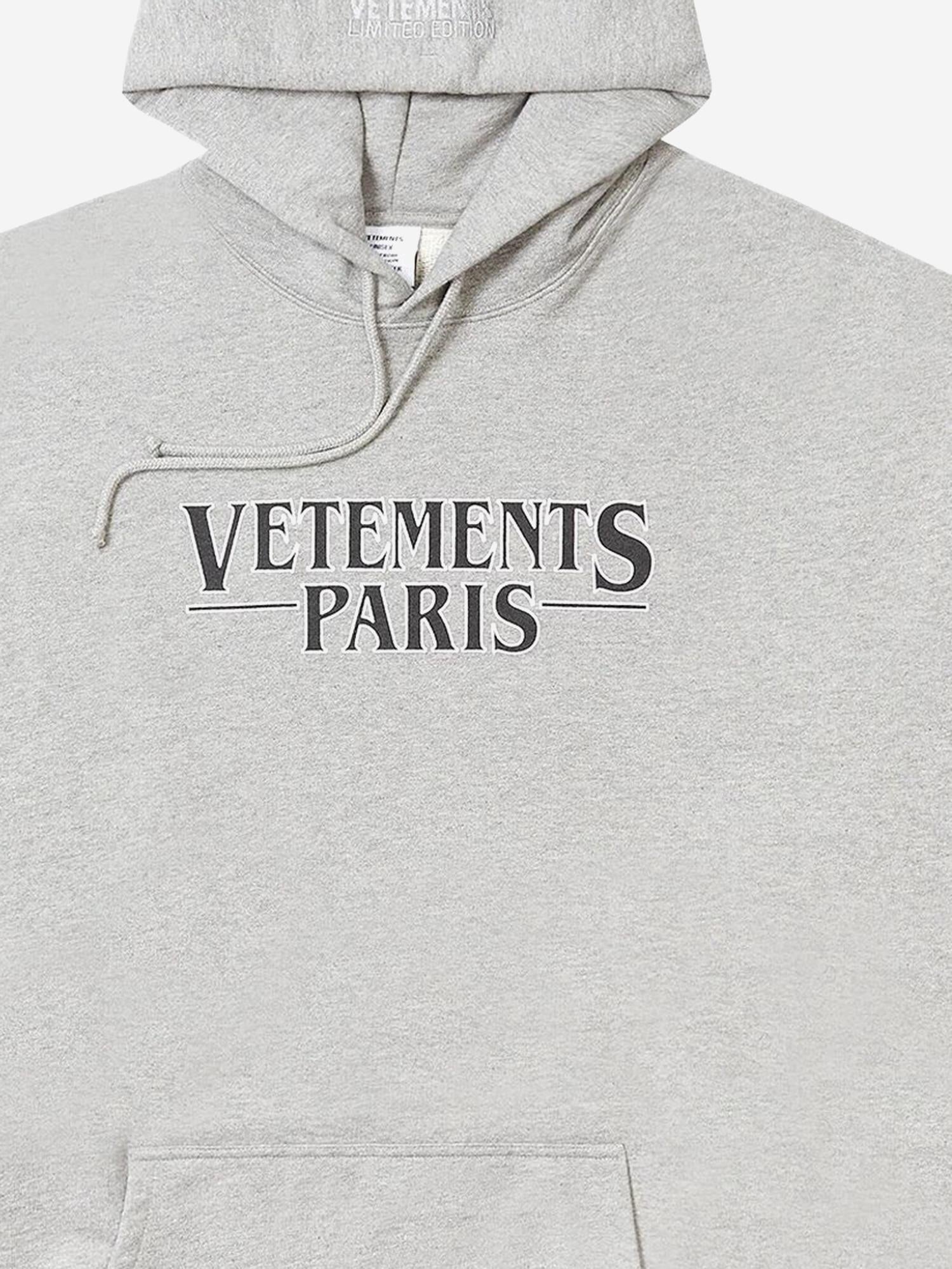 FELPA IN MISTO COTONE CON STAMPA VETEMENTS PARIS UE54HD500G GREYMELANGE VETEMENTS