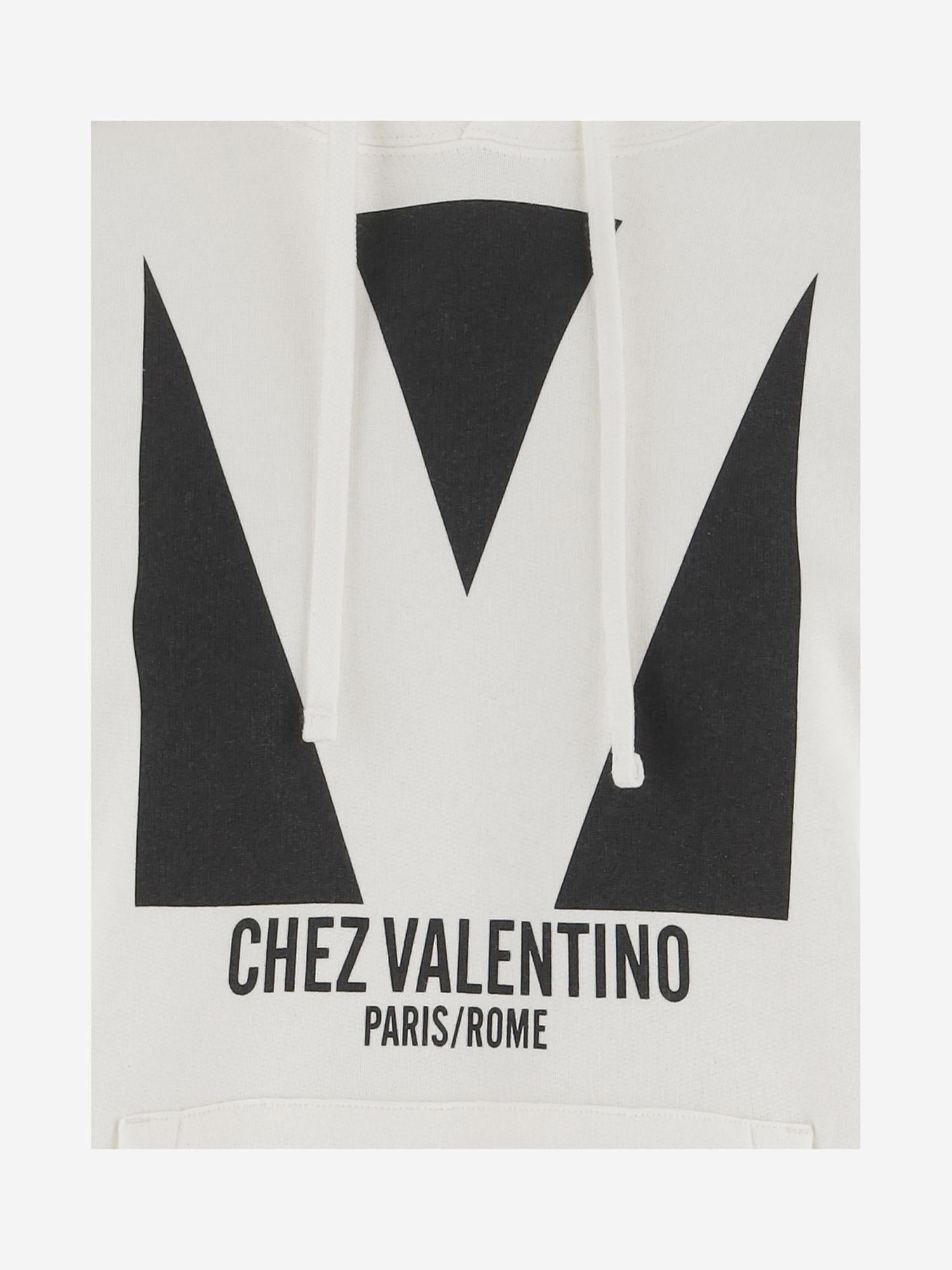 FELPA IN COTONE CON STAMPA CHEZ VALENTINO 6B3MF24I960 A03 VALENTINO