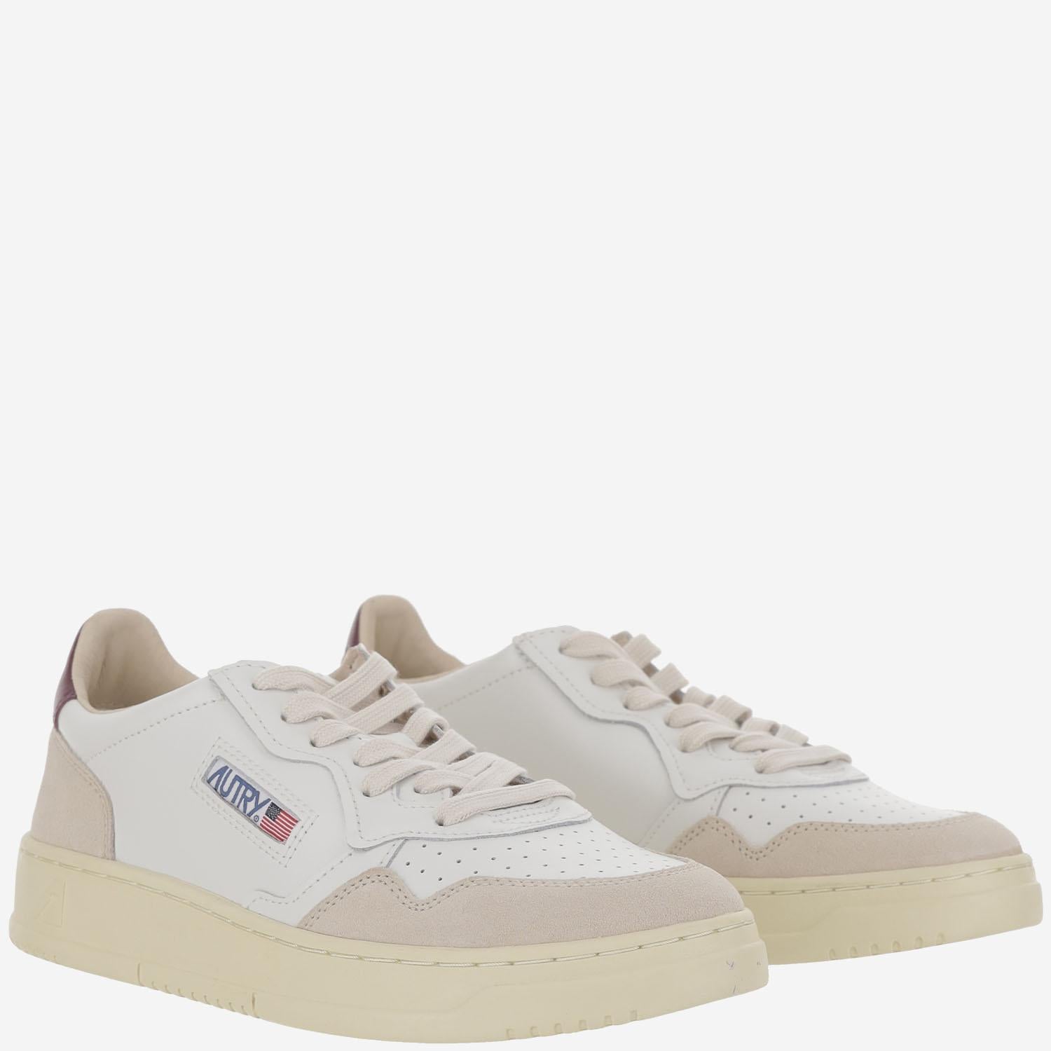 SNEAKERS LOW MEDALIST IN PELLE AULMLS03 WHTBURGUND AUTRY