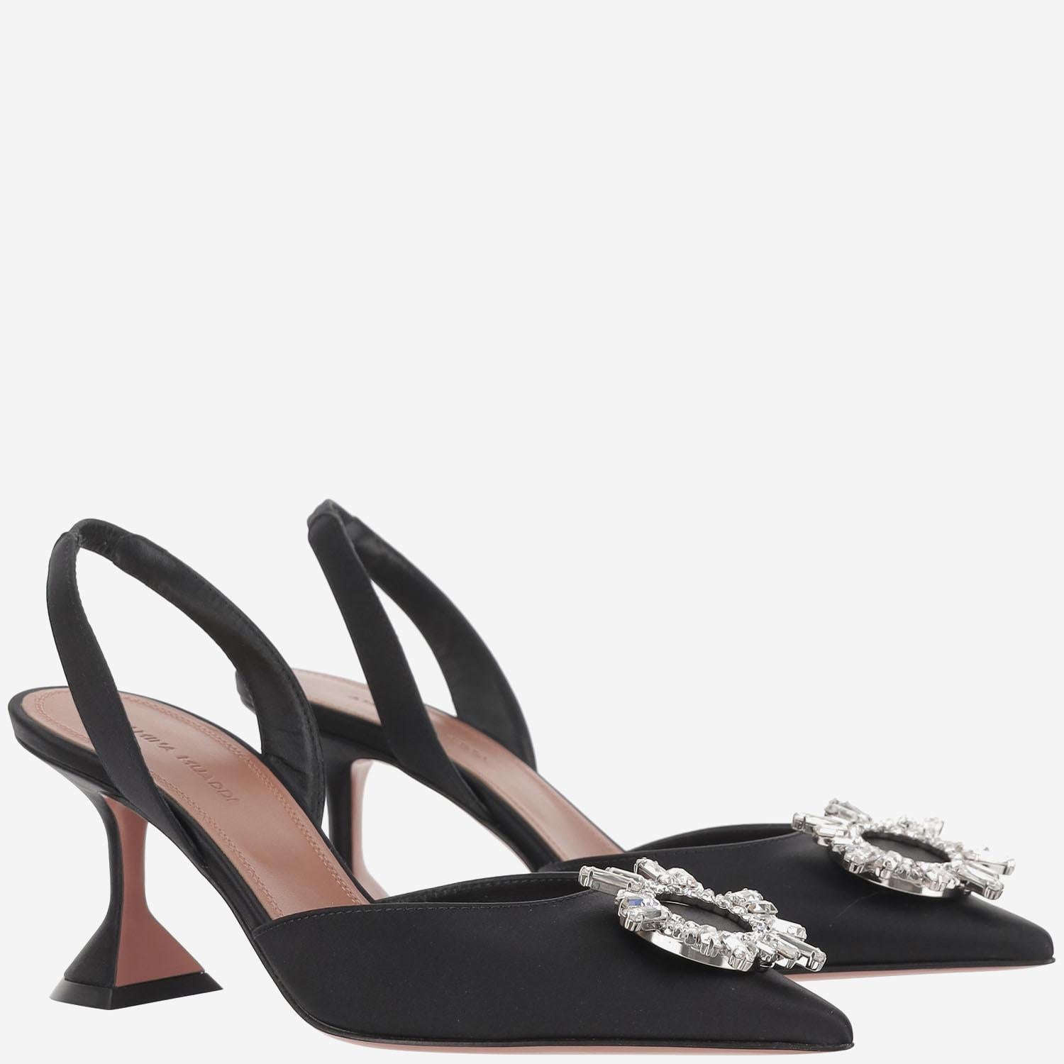 Begum Slingback in seta BEGUMSLING BLACKSATIN AMINA MUADDI