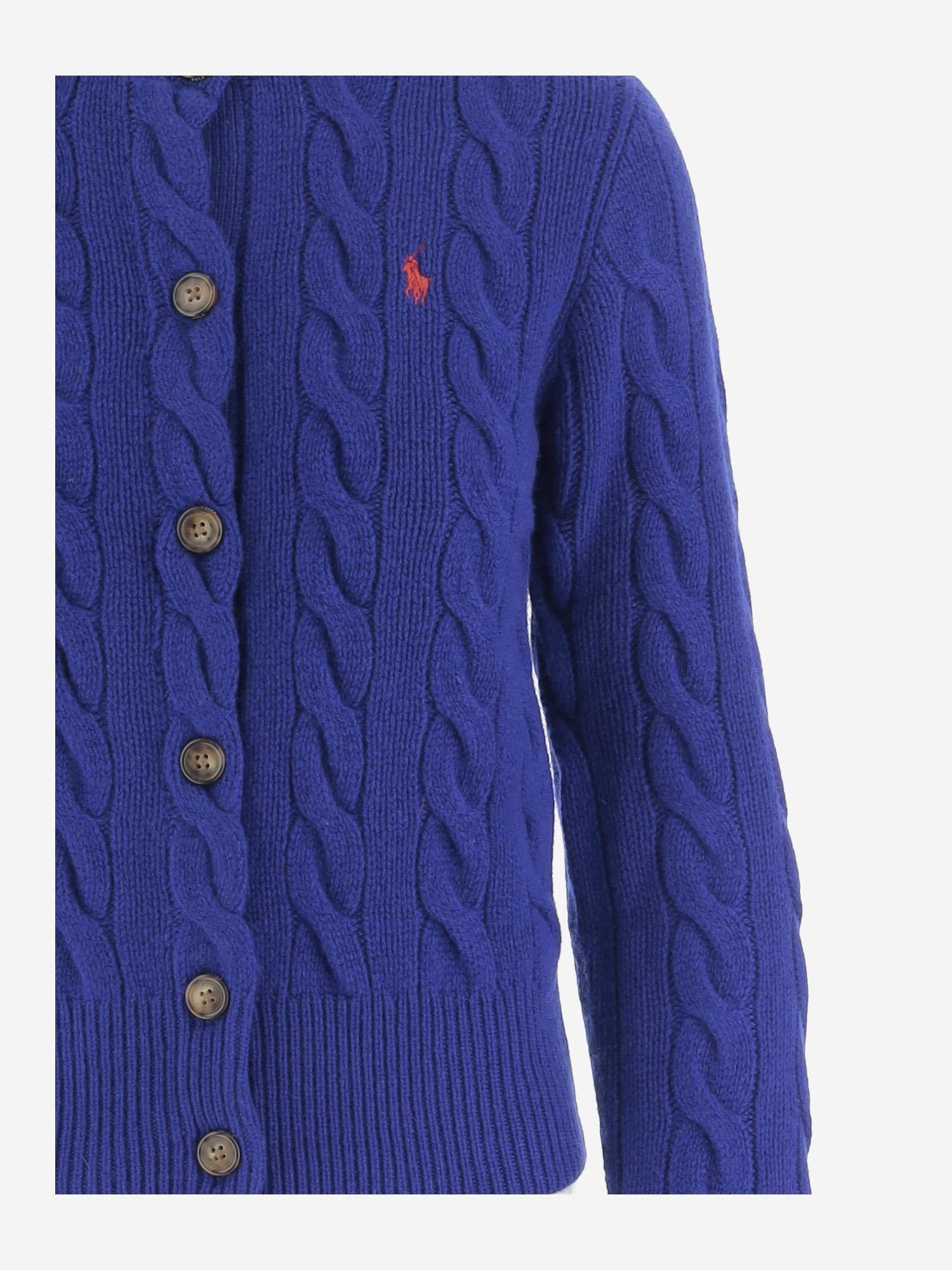CARDIGAN IN LANA E CASHMERE CON LOGO 211972104 010 POLO RALPH LAUREN