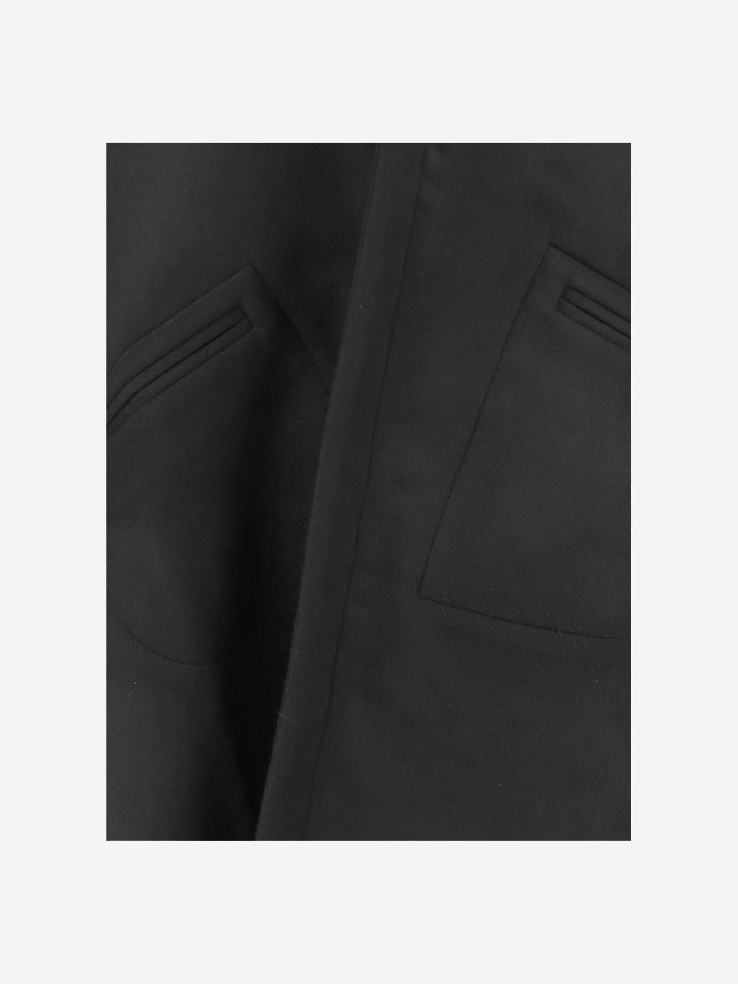 CAPPA IN LANA E CASHMERE CON TASCHINI A FILETTO C008 DFWOBLACK NICCOLO PASQUALETTI