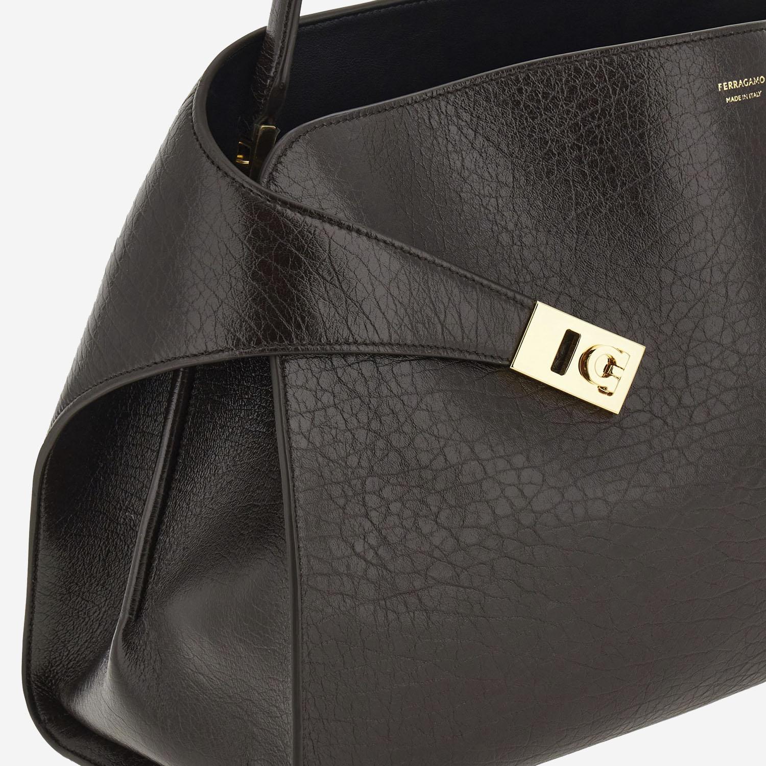 BORSA A SPALLA HUG 219816 021TESTADIMORONERO SALVATORE FERRAGAMO