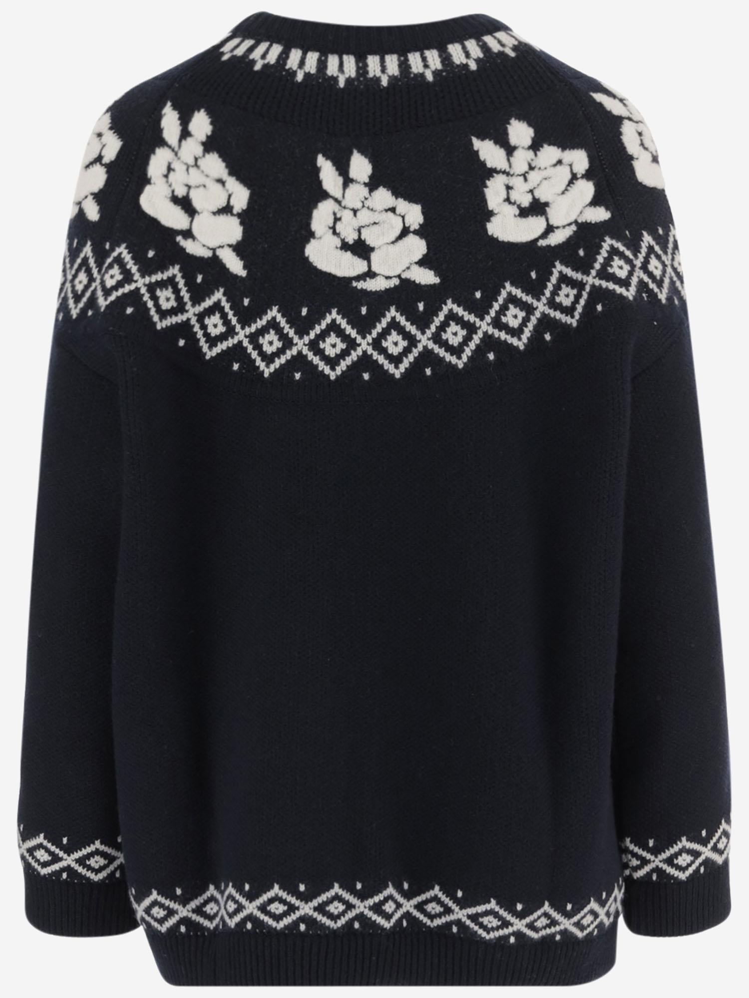 MAGLIONE IN LANA CON MOTIVO GEOMETRICO 294925 NAVY MAGDA BUTRYM