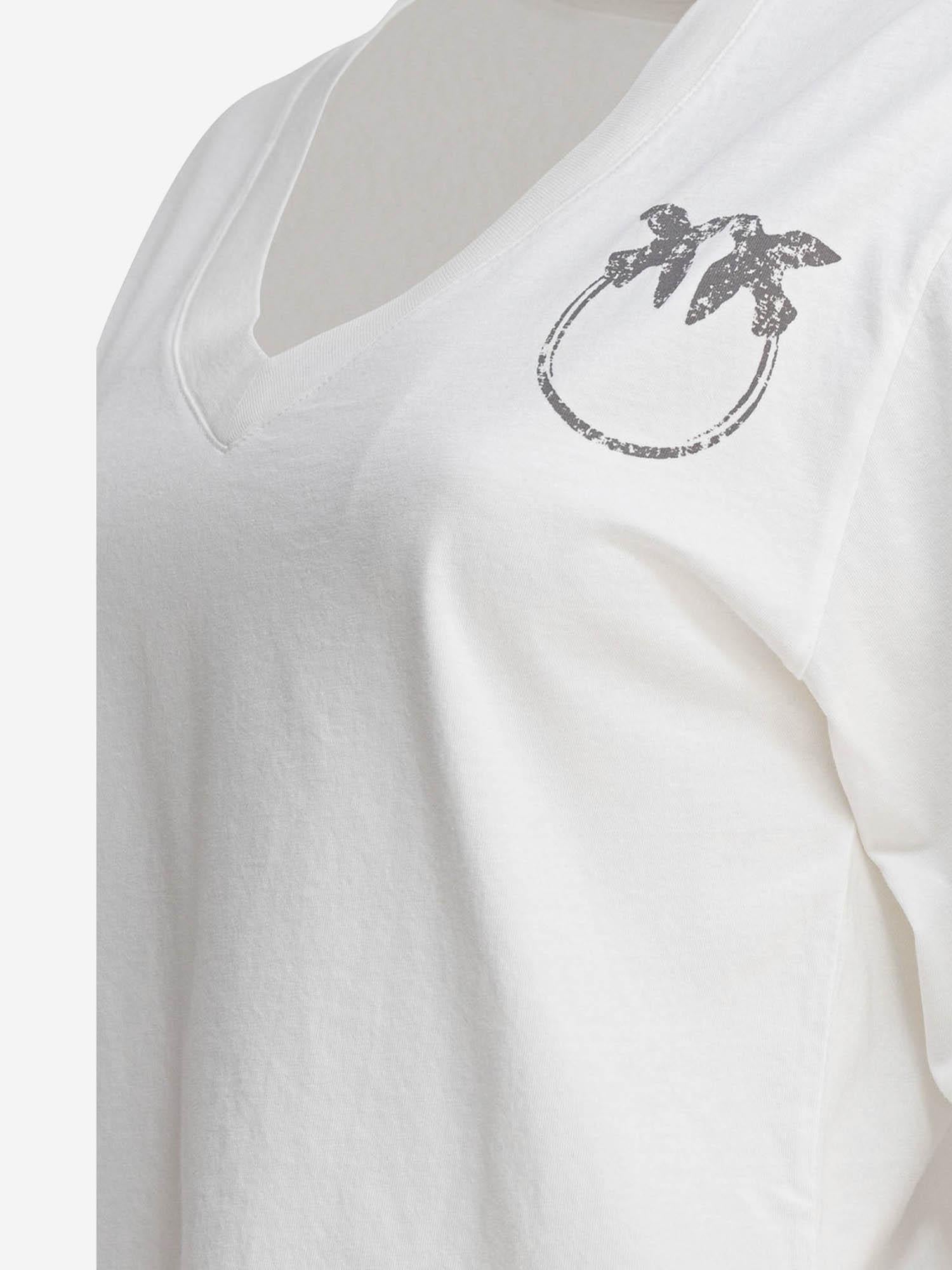 T-SHIRT IN COTONE CON LOGO 104606 A2D0Z05 PINKO
