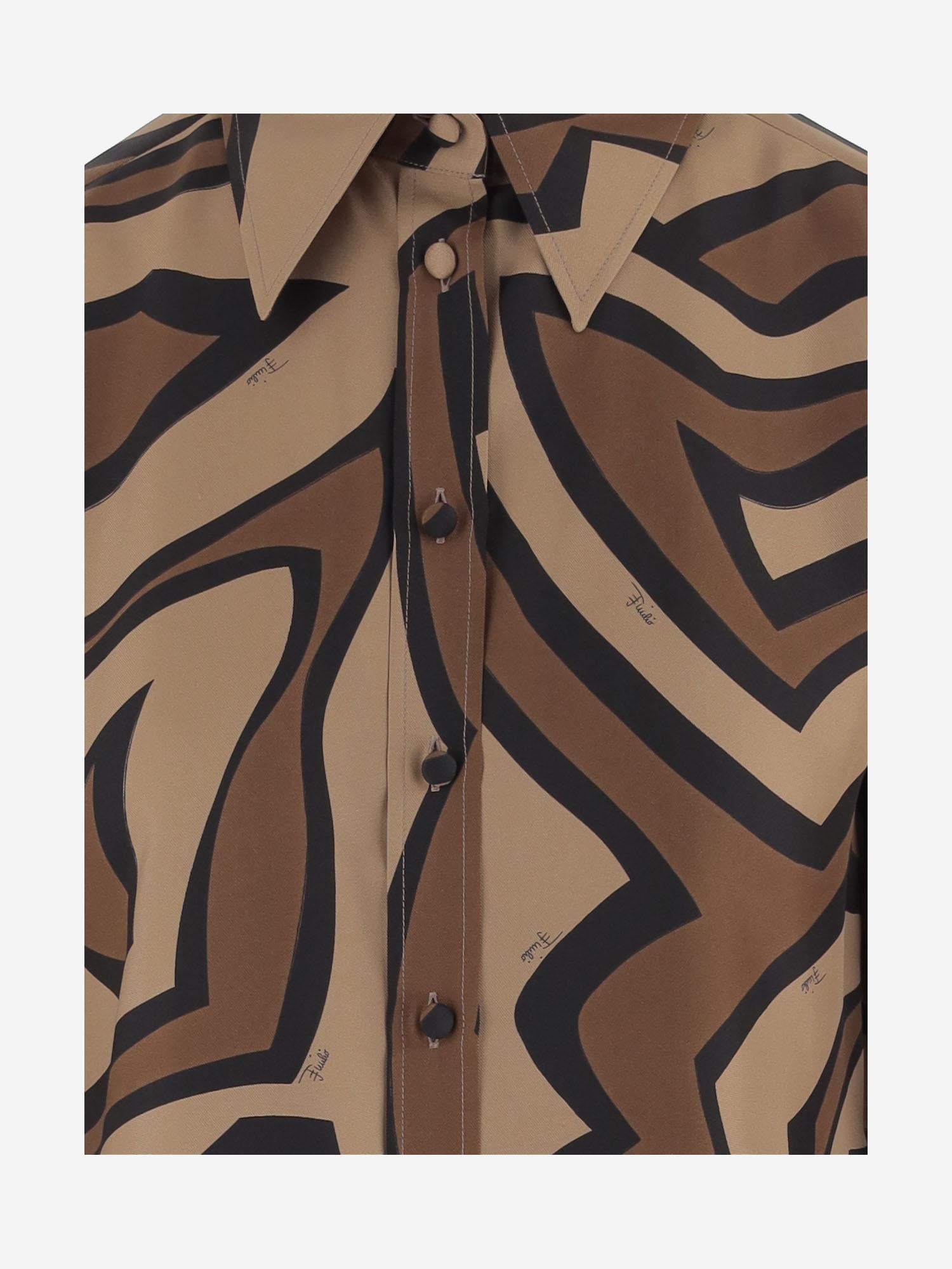 CAMICIA IN SETA CON STAMPA LABIRINTO 5URJ25 5U741050 EMILIO PUCCI